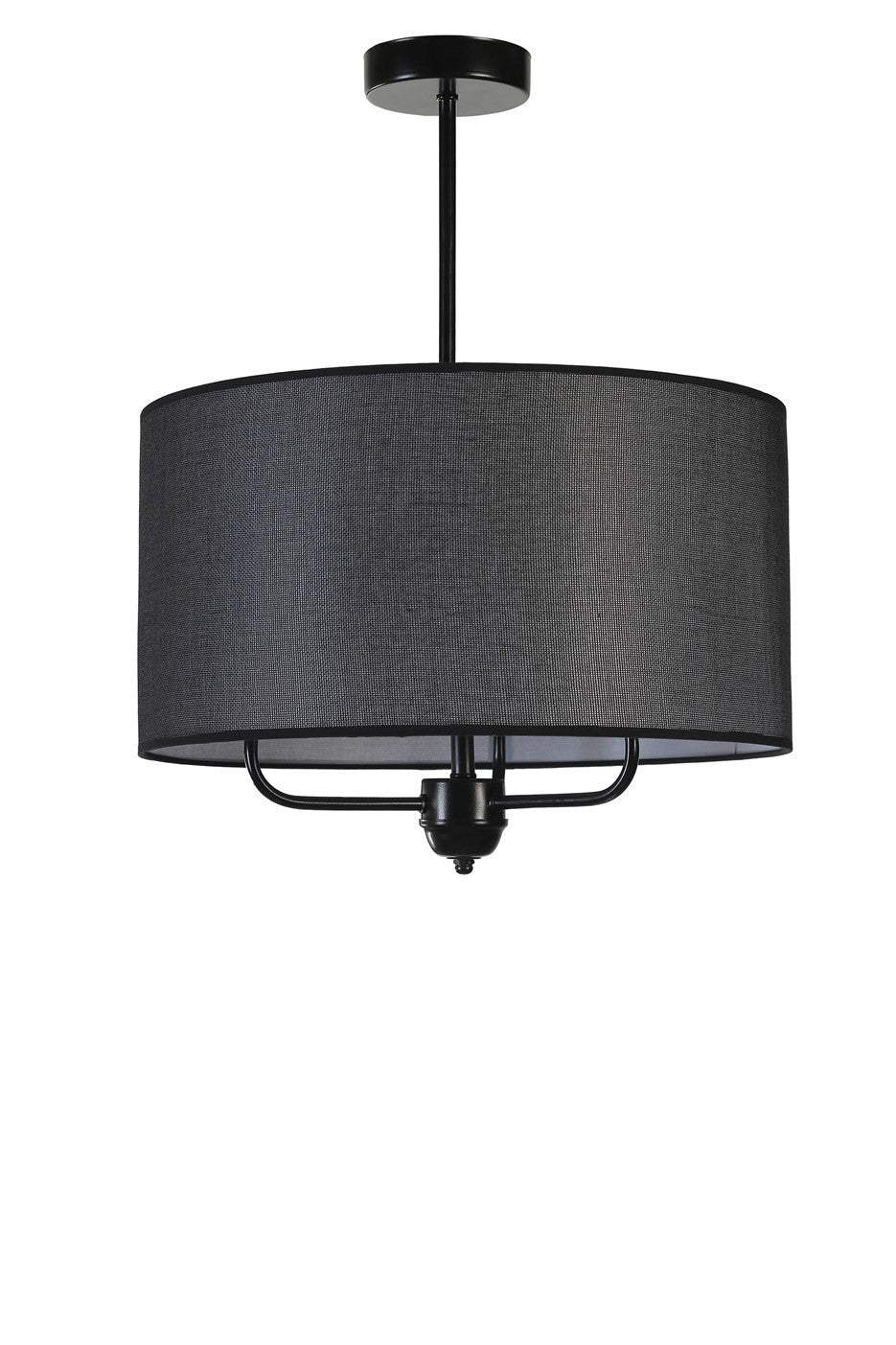 Candeeiro de Teto – 45 cm – Preto – Metal e Tecido