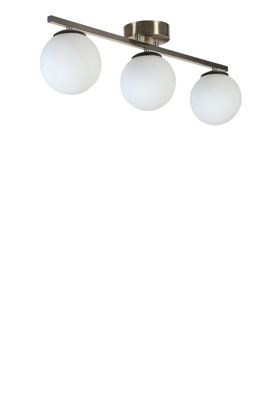 Candeeiro de Teto – 56 cm – Branco e Cromado Fosco – Metal e Vidro