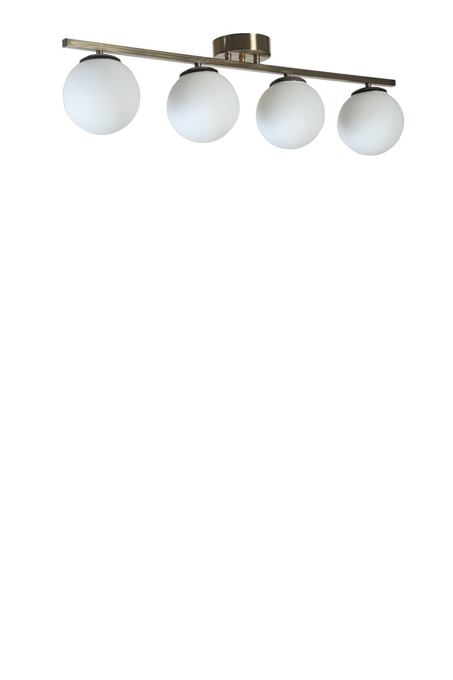 Candeeiro de Teto – 15 cm – Cromado Fosco e Branco – Metal e Vidro