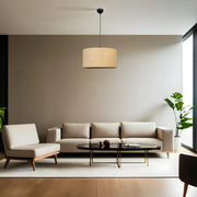 Candeeiro de Teto - 70 cm - Dourado, Preto, Bege - Metal