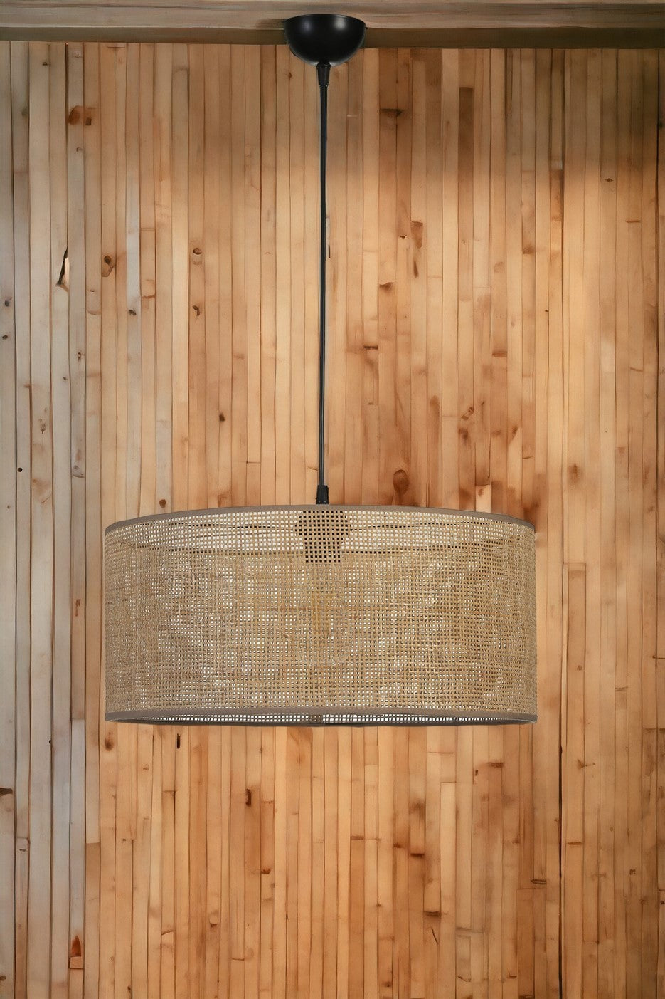 Candeeiro de Teto – 45 cm diâmetro – Dourado, Preto, Bege – Metal