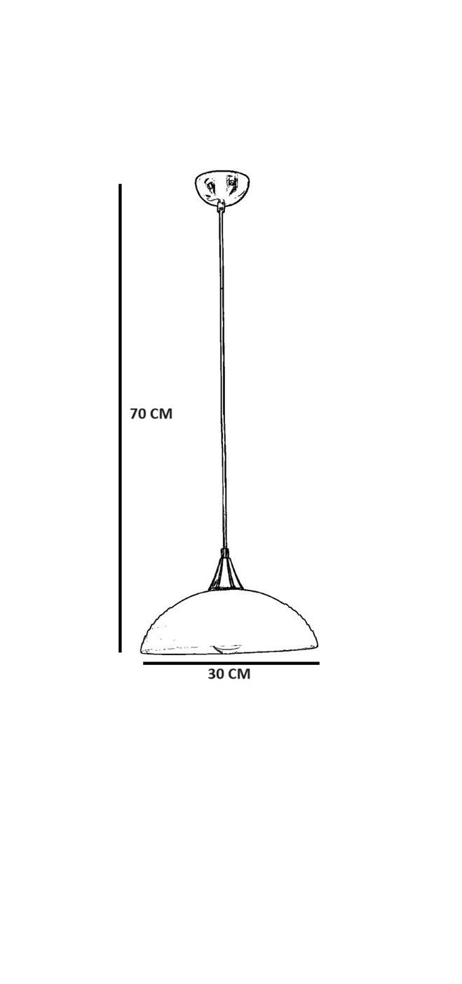 Candeeiro de Teto – 30 cm – Dourado – Metal e Vidro
