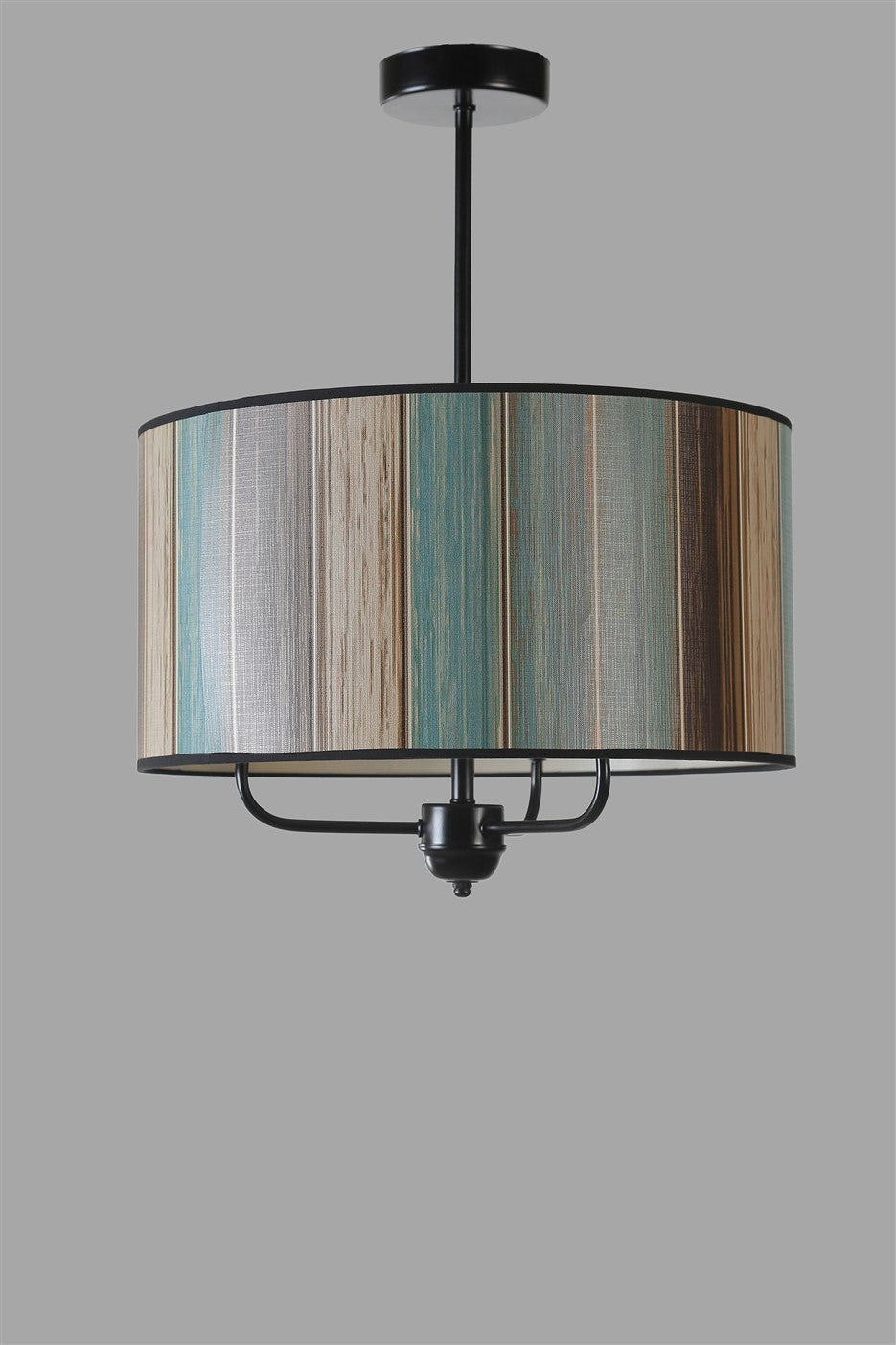 Candeeiro de Teto – 45 cm – Multicolorido – Metal e Tecido