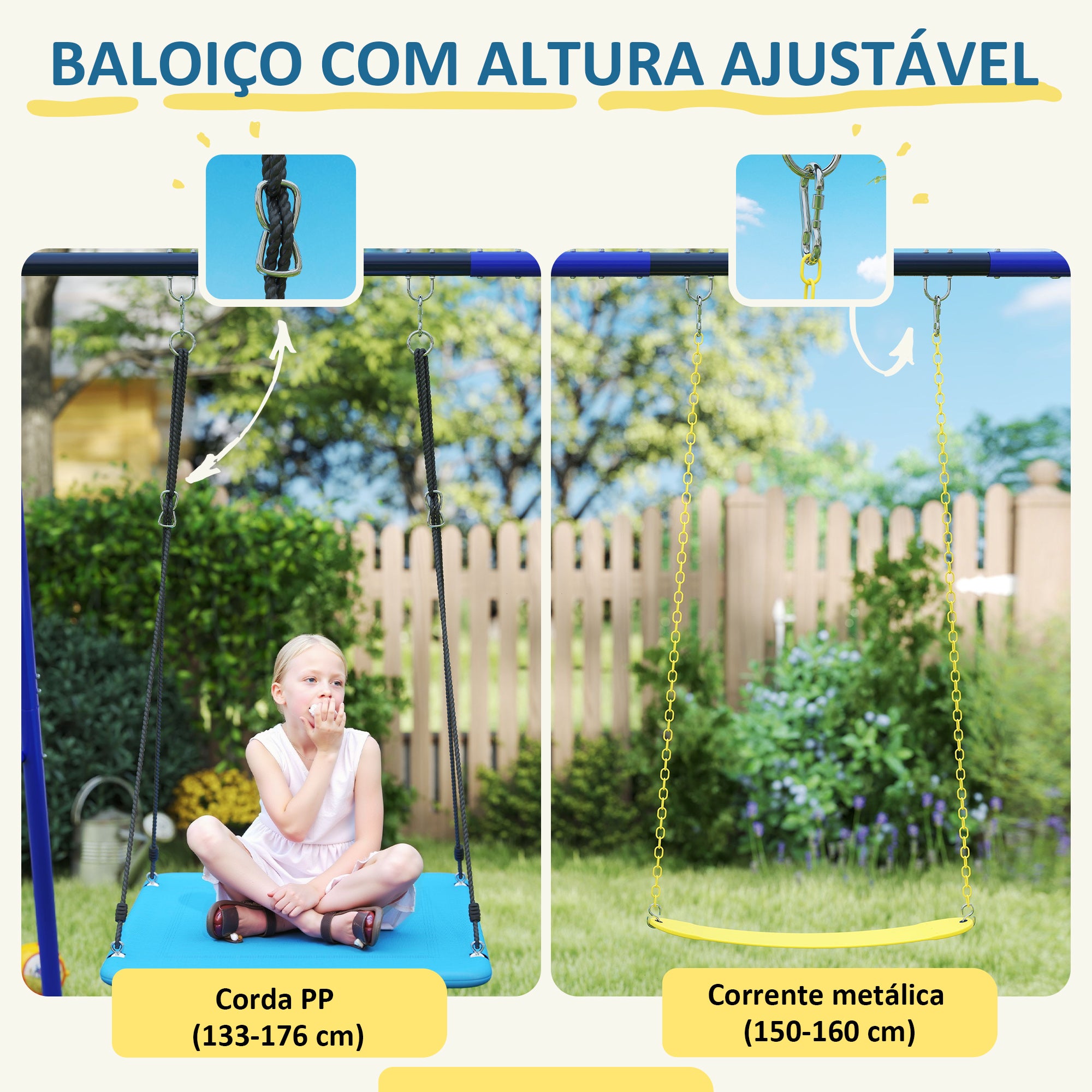 Conjunto de Baloiços para Crianças Multicor 365x180x184 cm