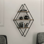 Prateleira de parede industrial, preta e nogueira, 60 x 100 x 21 cm | Painel de partículas 100% revestido de melamina e estrutura de metal | 18 mm de espessura, várias prateleiras, montável na parede
