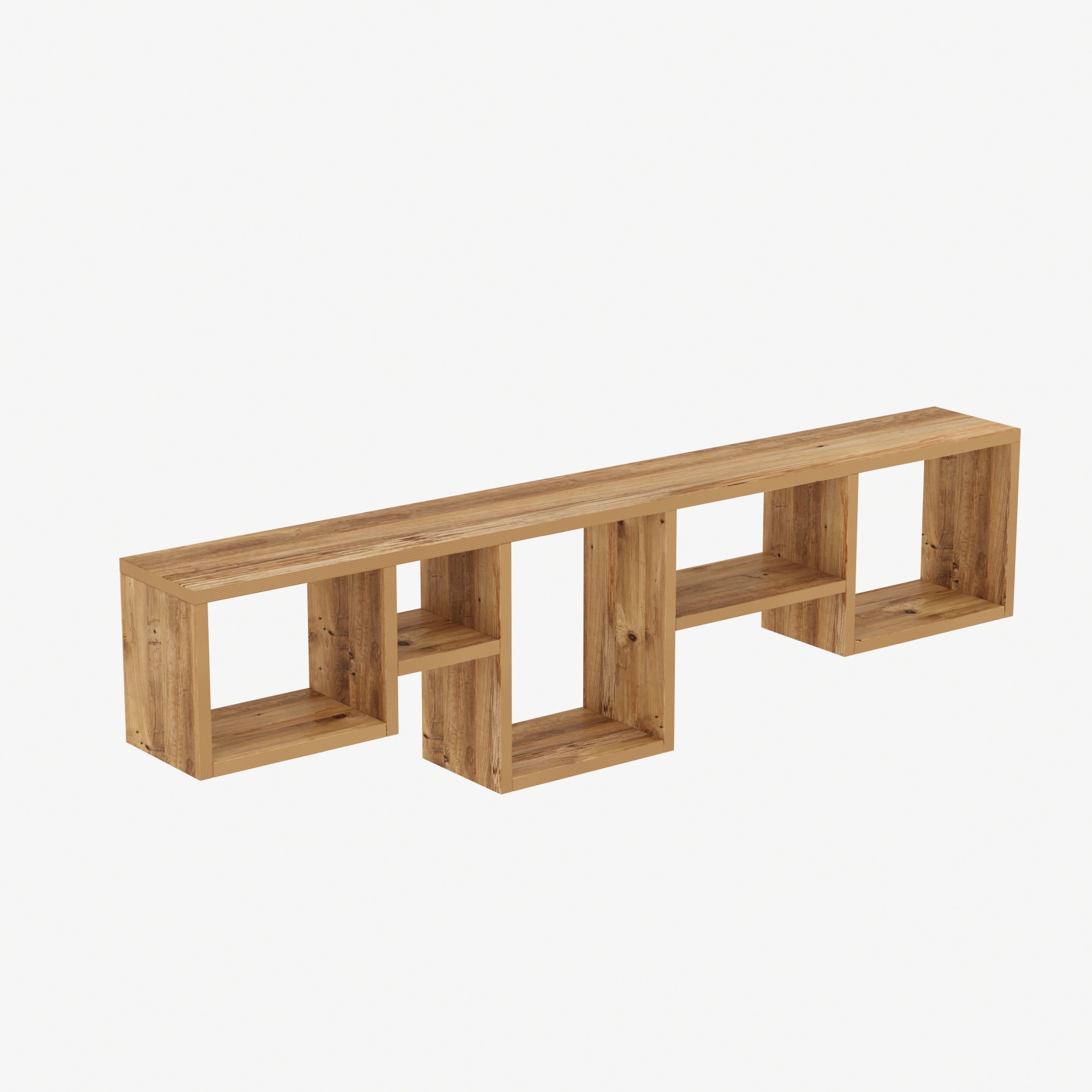 Prateleira de parede escandinava, cor pinho, 120 x 32 x 17 cm | Painel de partículas 100% revestido de melamina, 18 mm de espessura | Solução de armazenamento elegante e funcional para qualquer ambiente