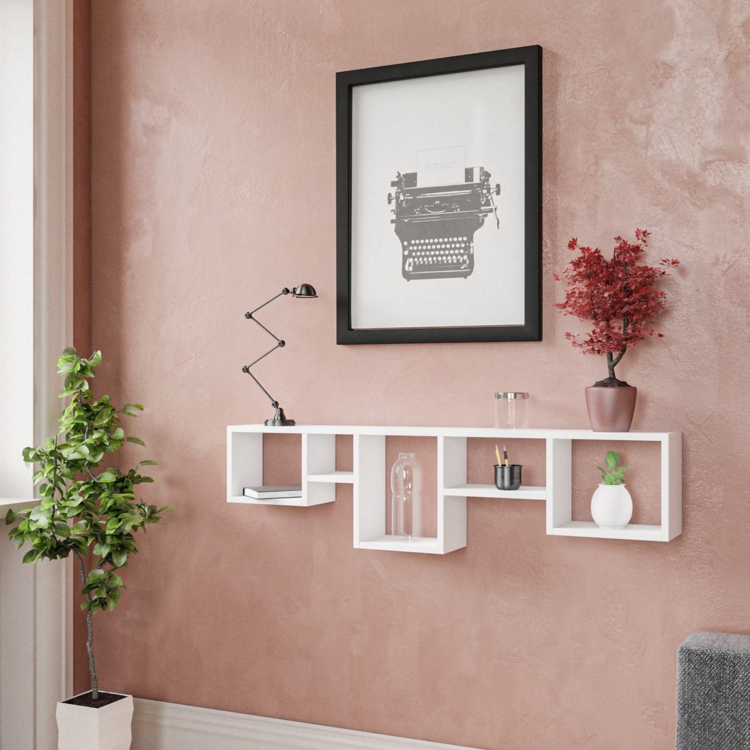 Prateleira de Parede Escandinava, Branca, 120 x 32 x 17 cm | Painel de Partículas 100% Revestido com Melamina, 18 mm de Espessura | Solução de Armazenamento Elegante e Funcional para Qualquer Ambiente