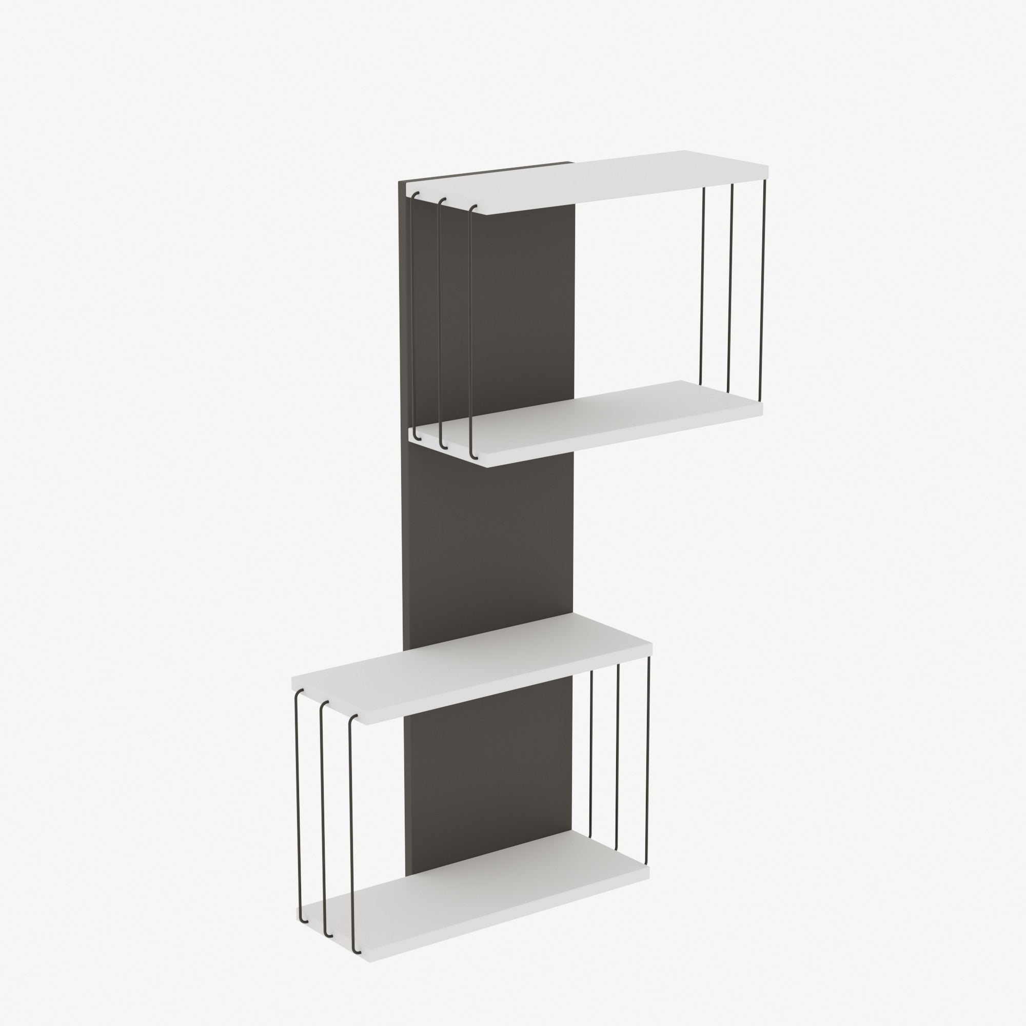 Prateleira de parede moderna, branca, 65 x 96 x 19 cm | Painel de partículas 100% revestido de melamina, 18 mm de espessura | Várias prateleiras, montável na parede, design elegante e funcional