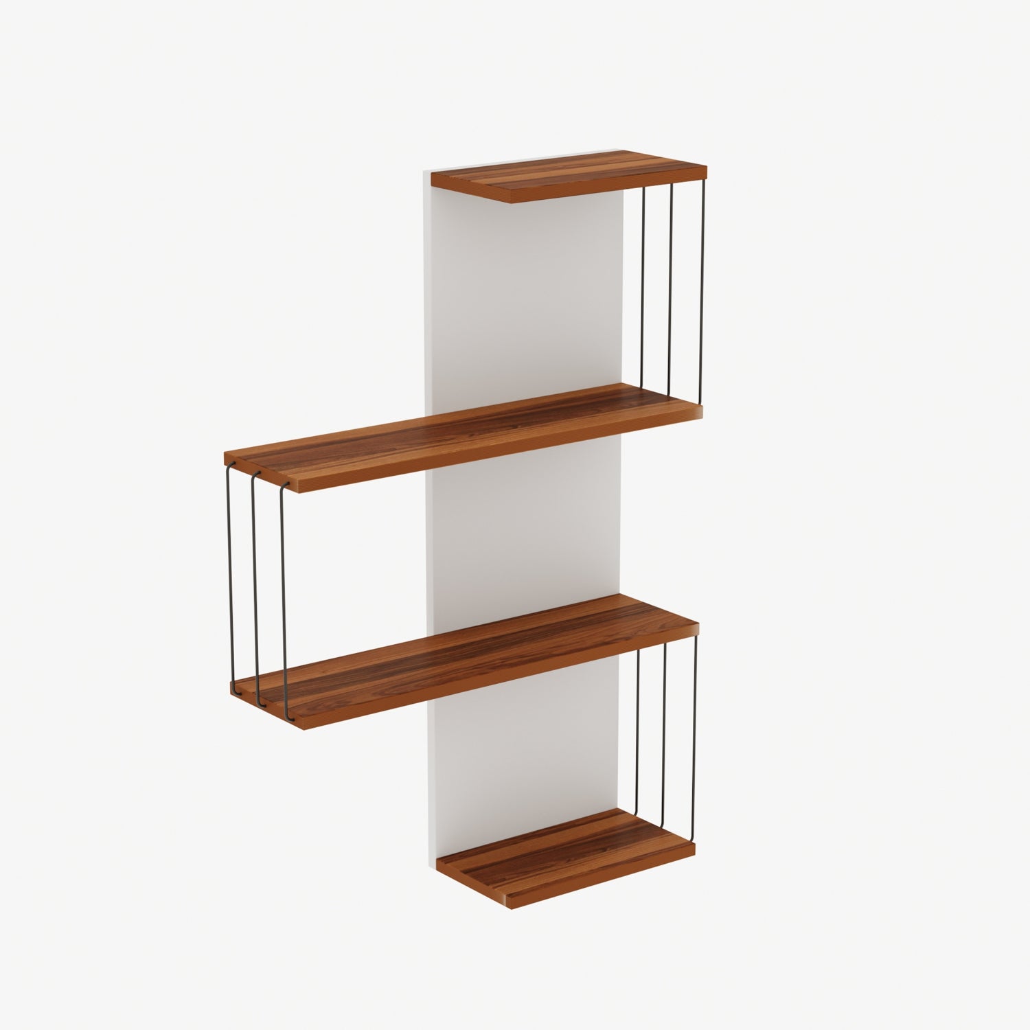 Prateleira de parede moderna, pinho e branco, 64 x 96 x 19 cm | Painel de partículas 100% revestido de melamina, 18 mm de espessura | Solução de armazenamento elegante e funcional para casa e escritório