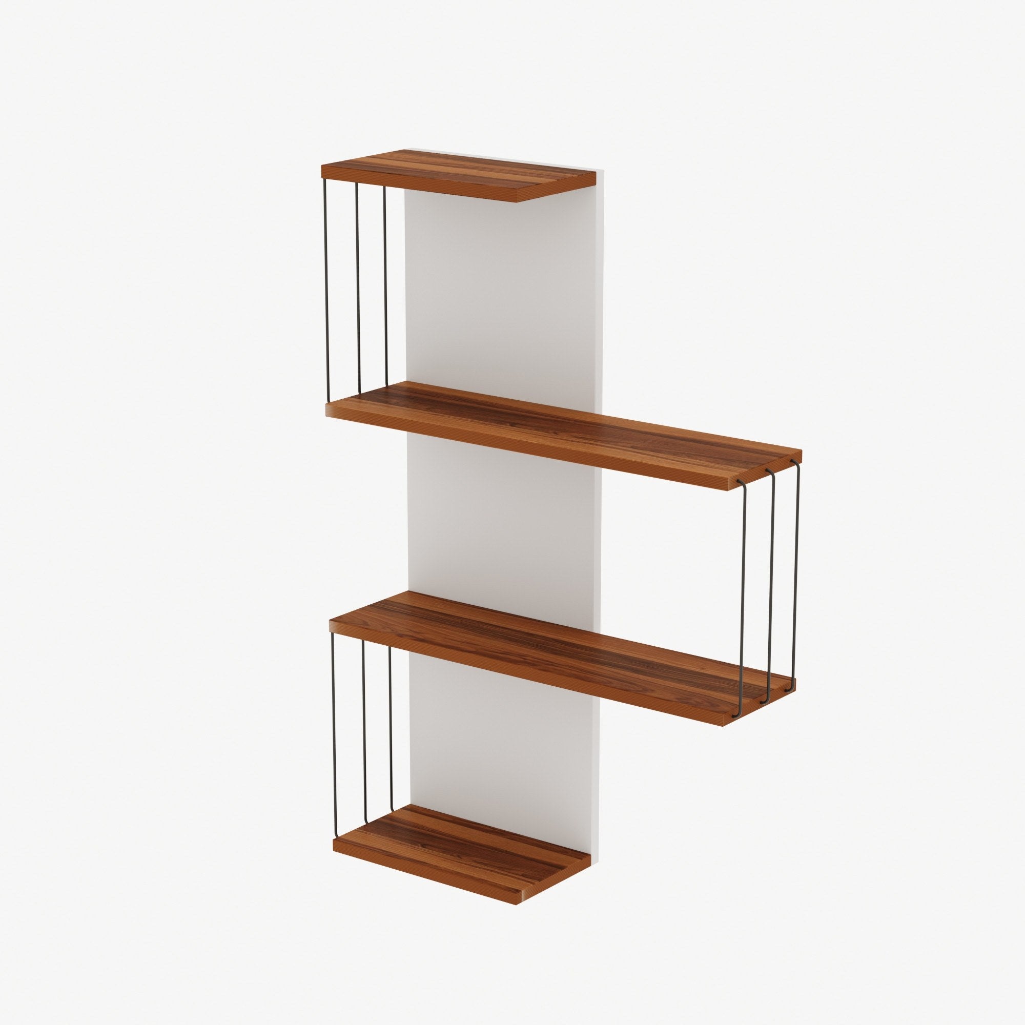 Prateleira de parede moderna, pinho e branco, 64 x 96 x 19 cm | Painel de partículas 100% revestido de melamina, 18 mm de espessura | Solução de armazenamento elegante e funcional para casa e escritório