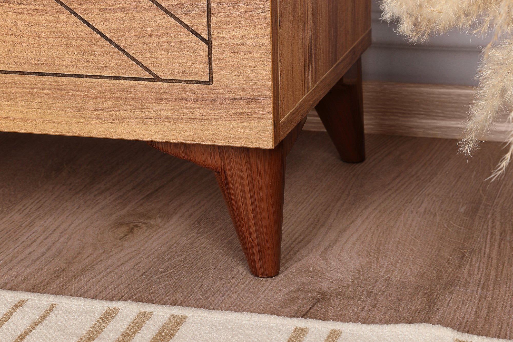 Móvel de TV rústico, cor pinho, 100 cm x 53,5 cm x 35 cm | Painel de partículas 100% revestido em melamina, 18 mm de espessura | Montável na parede, várias prateleiras, pés de plástico