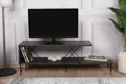 Suporte de TV industrial, marrom escuro, 120 cm x 30 cm x 40 cm | Painel de partículas 100% revestido de melamina, pernas de ferro, várias prateleiras | Design elegante e funcional