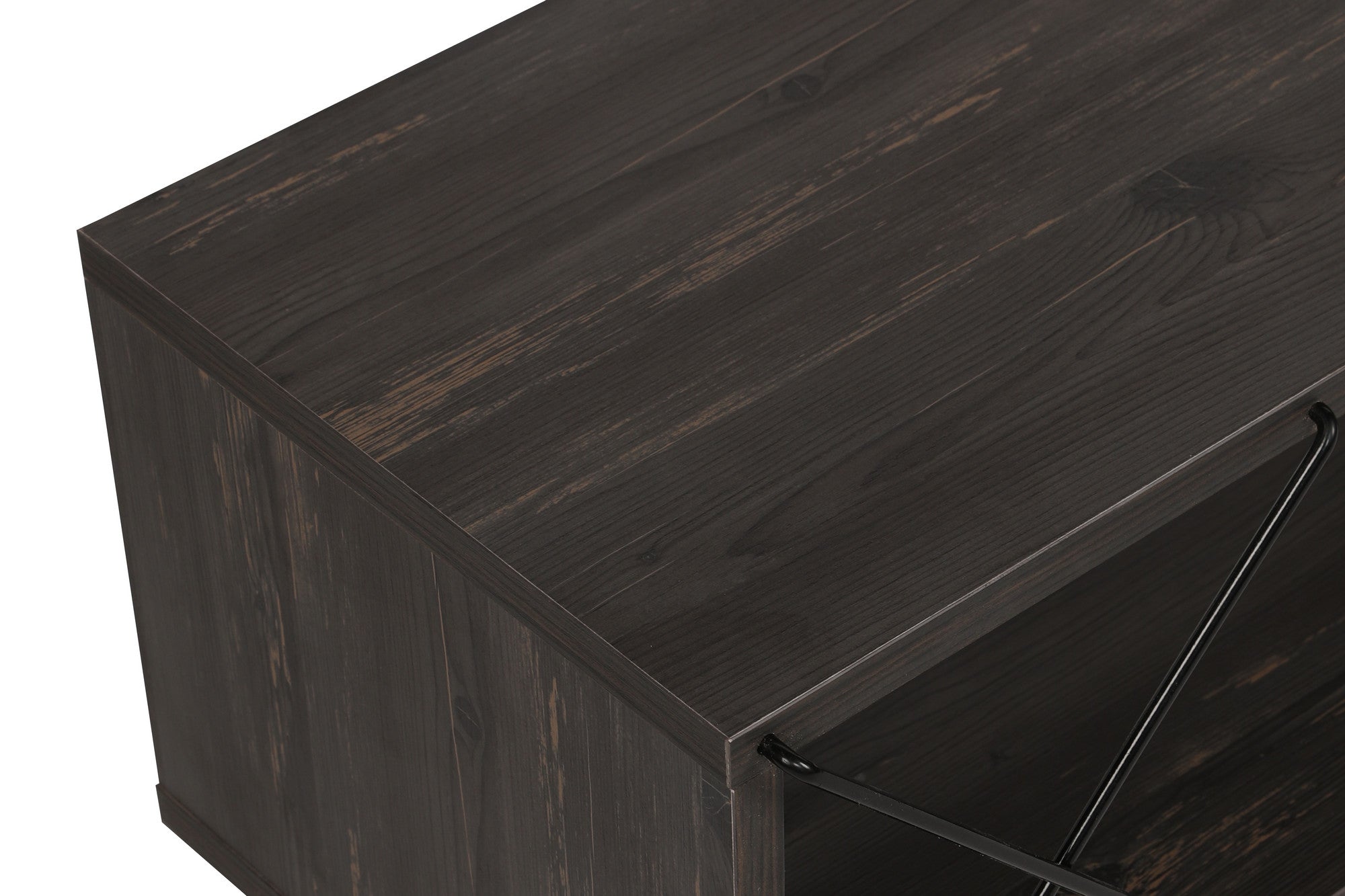 Suporte de TV industrial, marrom escuro, 120 cm x 30 cm x 40 cm | Painel de partículas 100% revestido de melamina, pernas de ferro, várias prateleiras | Design elegante e funcional