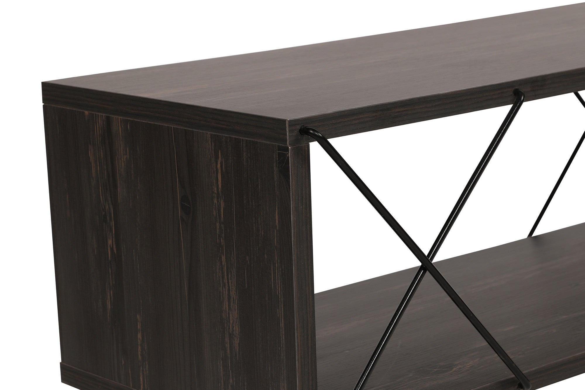 Suporte de TV industrial, marrom escuro, 120 cm x 30 cm x 40 cm | Painel de partículas 100% revestido de melamina, pernas de ferro, várias prateleiras | Design elegante e funcional