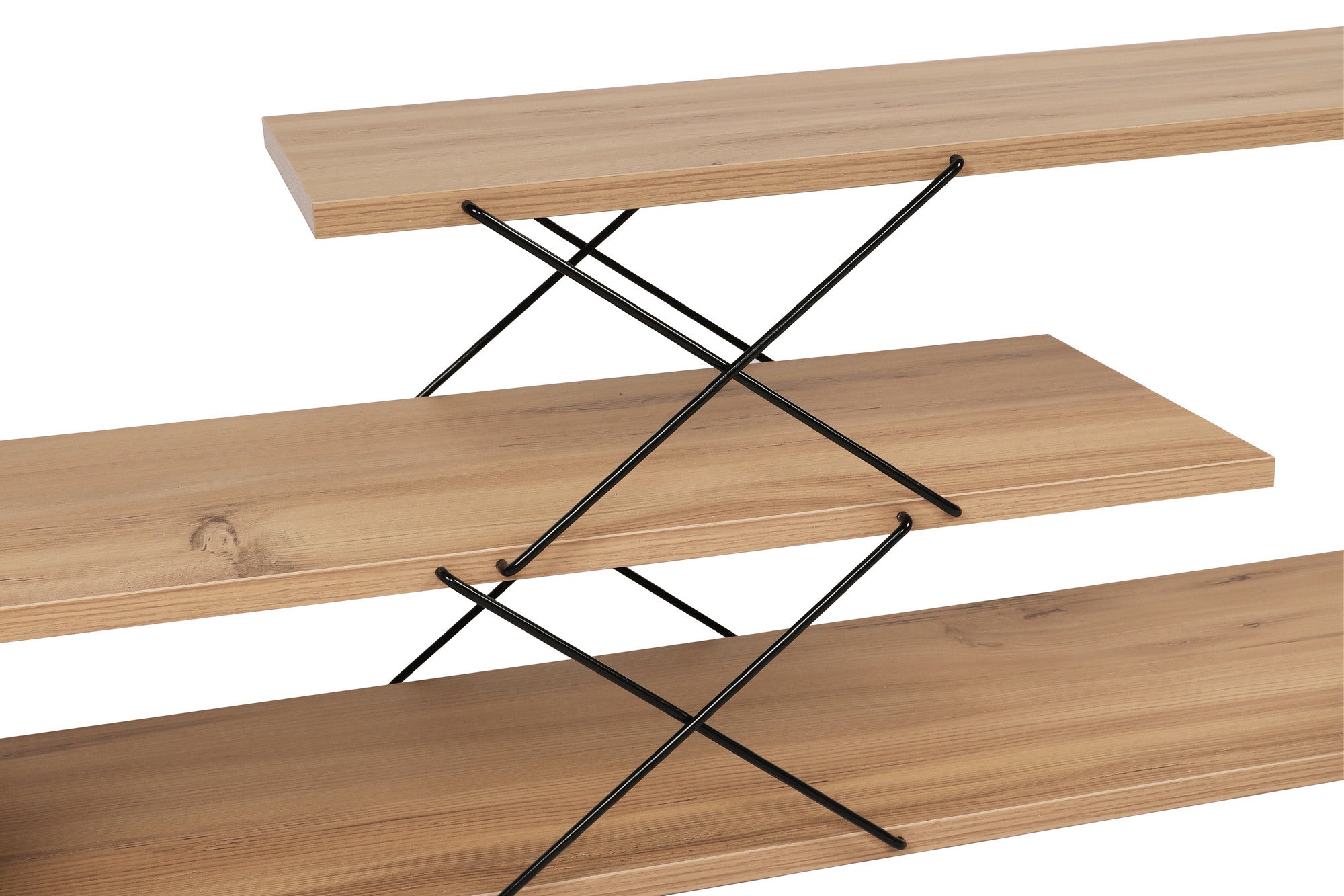 Suporte de TV industrial, cor carvalho, 120 cm x 40 cm x 30 cm | Painel de partículas 100% revestido em melamina, 18 mm de espessura | Várias prateleiras para armazenamento e estilo