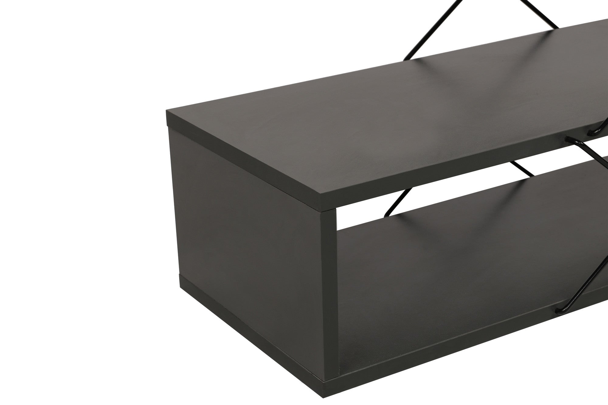 Suporte de TV industrial, antracite, 120 x 40 x 30 cm | Painel de partículas 100% revestido de melamina, 18 mm de espessura | Várias prateleiras para armazenamento e estilo