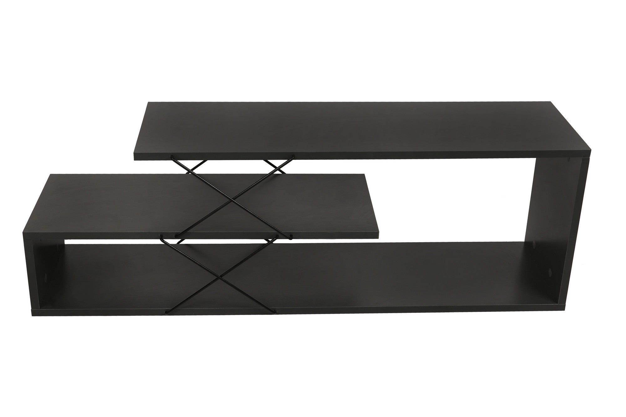 Suporte de TV industrial, antracite, 120 x 40 x 30 cm | Painel de partículas 100% revestido de melamina, 18 mm de espessura | Várias prateleiras para armazenamento e estilo