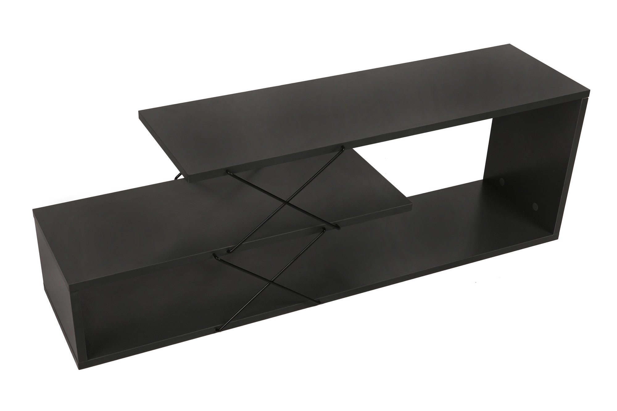 Suporte de TV industrial, antracite, 120 x 40 x 30 cm | Painel de partículas 100% revestido de melamina, 18 mm de espessura | Várias prateleiras para armazenamento e estilo