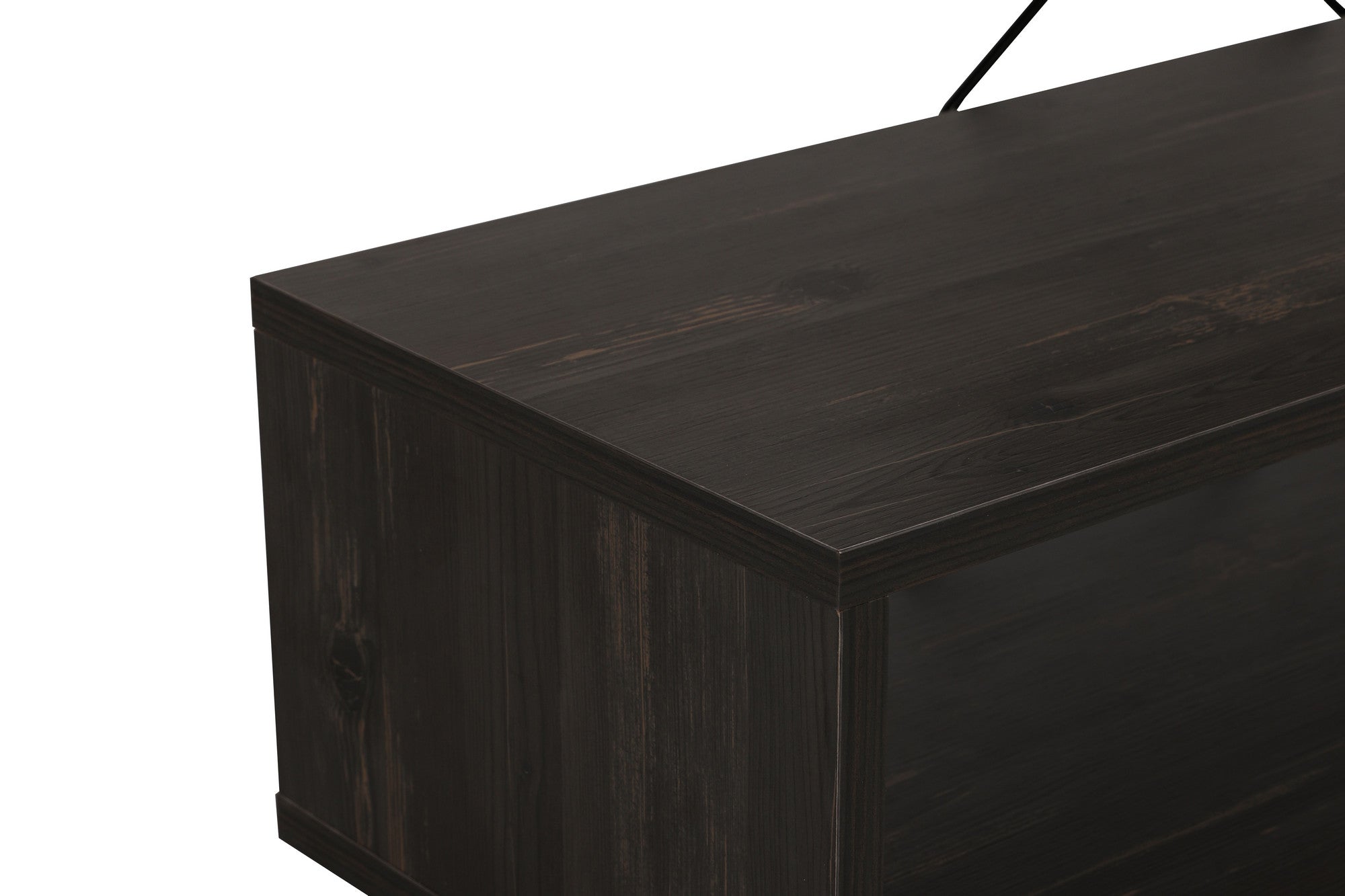Suporte de TV industrial, marrom escuro, 120 x 40 x 30 cm | Painel de partículas 100% revestido de melamina, 18 mm de espessura | Várias prateleiras para armazenamento com estilo