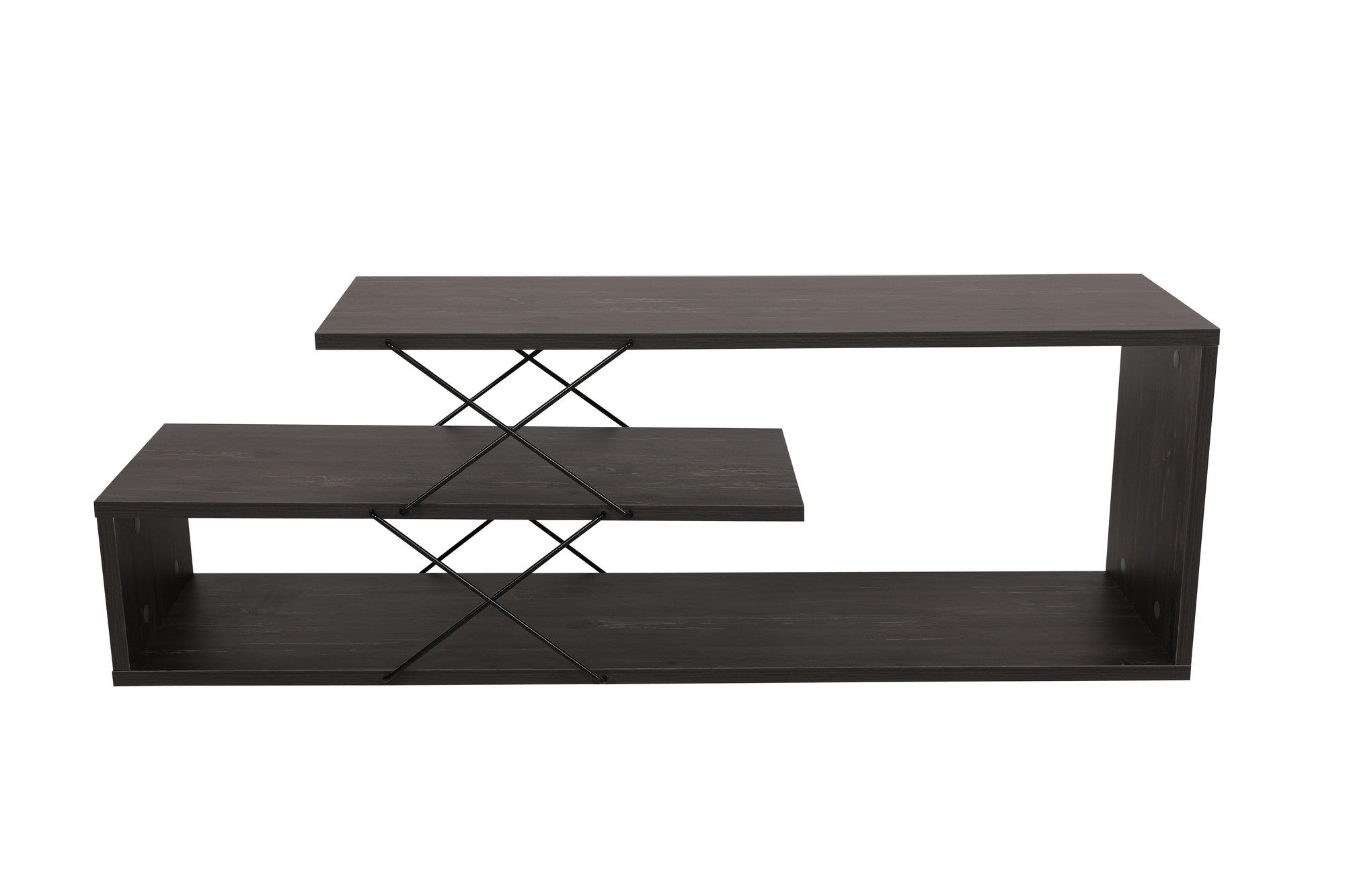 Suporte de TV industrial, marrom escuro, 120 x 40 x 30 cm | Painel de partículas 100% revestido de melamina, 18 mm de espessura | Várias prateleiras para armazenamento com estilo