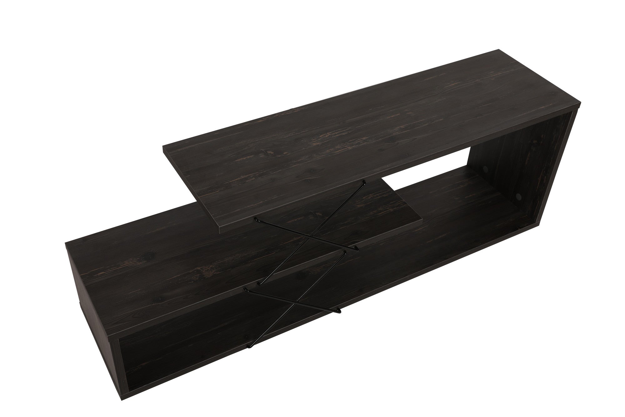 Suporte de TV industrial, marrom escuro, 120 x 40 x 30 cm | Painel de partículas 100% revestido de melamina, 18 mm de espessura | Várias prateleiras para armazenamento com estilo