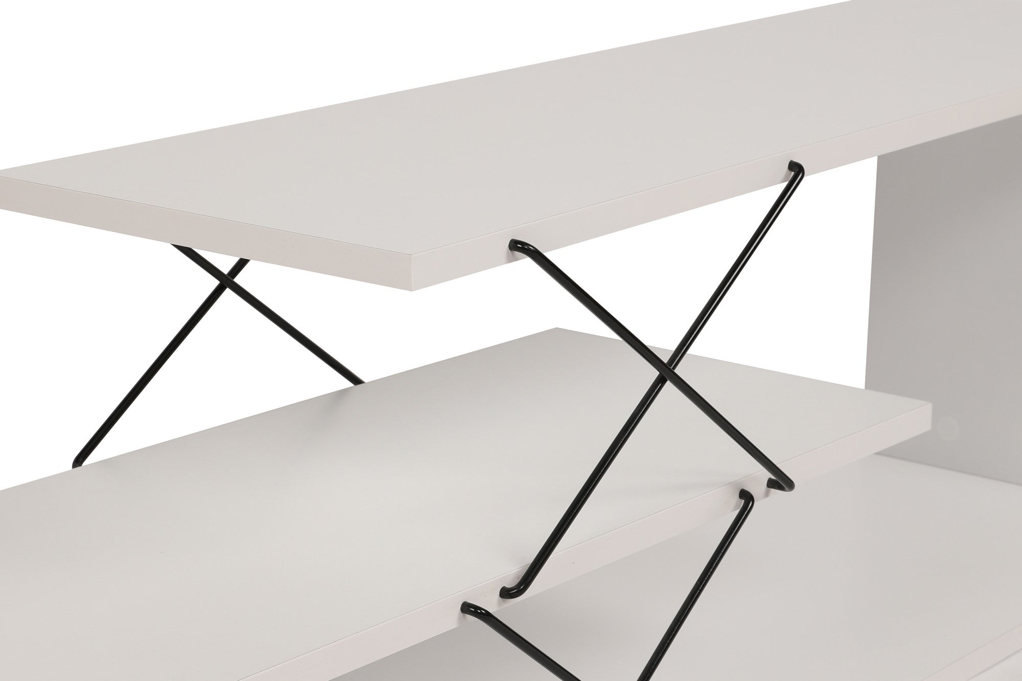 Suporte de TV elegante, branco, 120 cm de largura, 40 cm de altura, 30 cm de profundidade | Painel de partículas 100% revestido de melamina, 18 mm de espessura | Várias prateleiras para salas de estar modernas