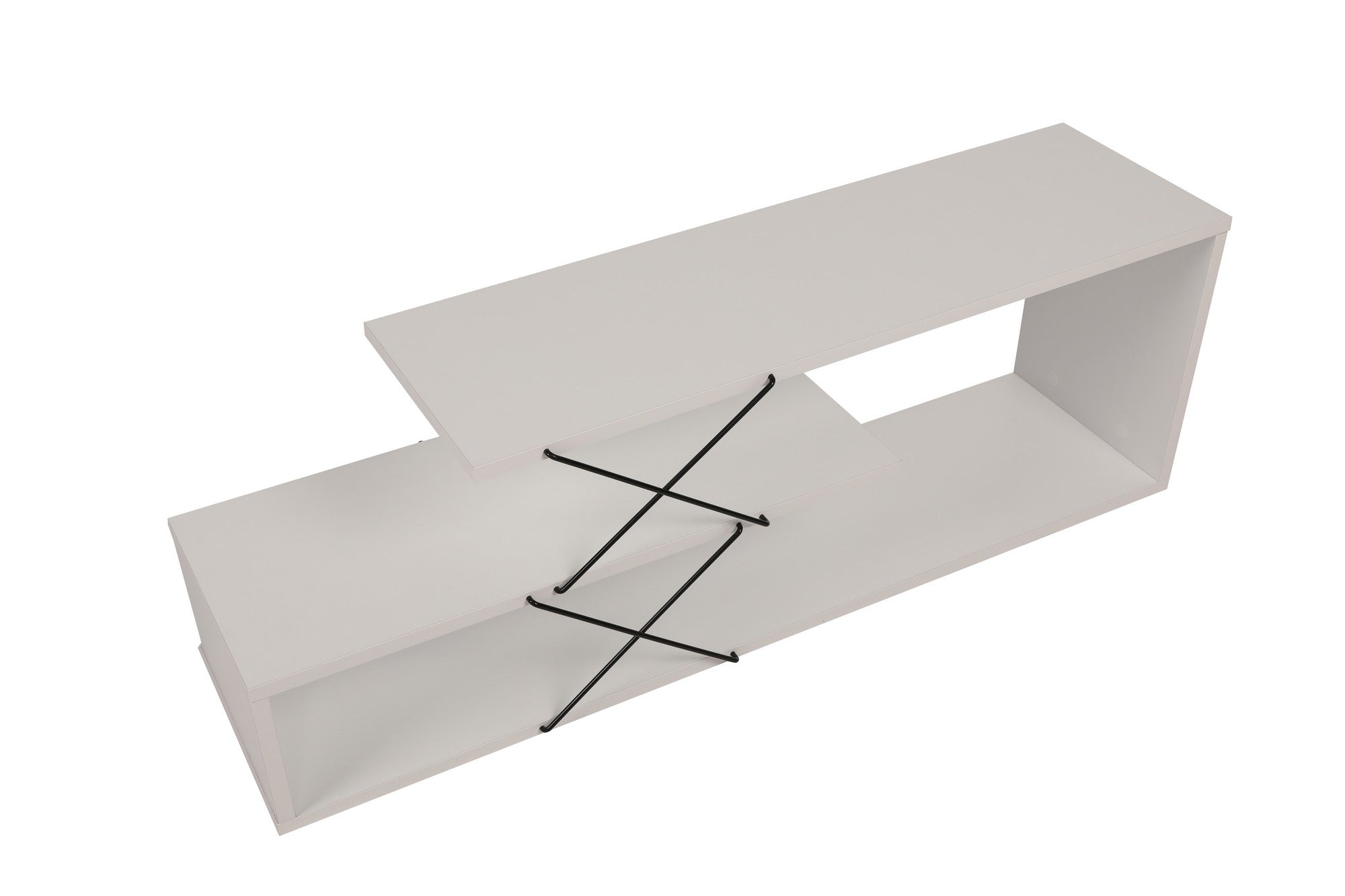 Suporte de TV elegante, branco, 120 cm de largura, 40 cm de altura, 30 cm de profundidade | Painel de partículas 100% revestido de melamina, 18 mm de espessura | Várias prateleiras para salas de estar modernas