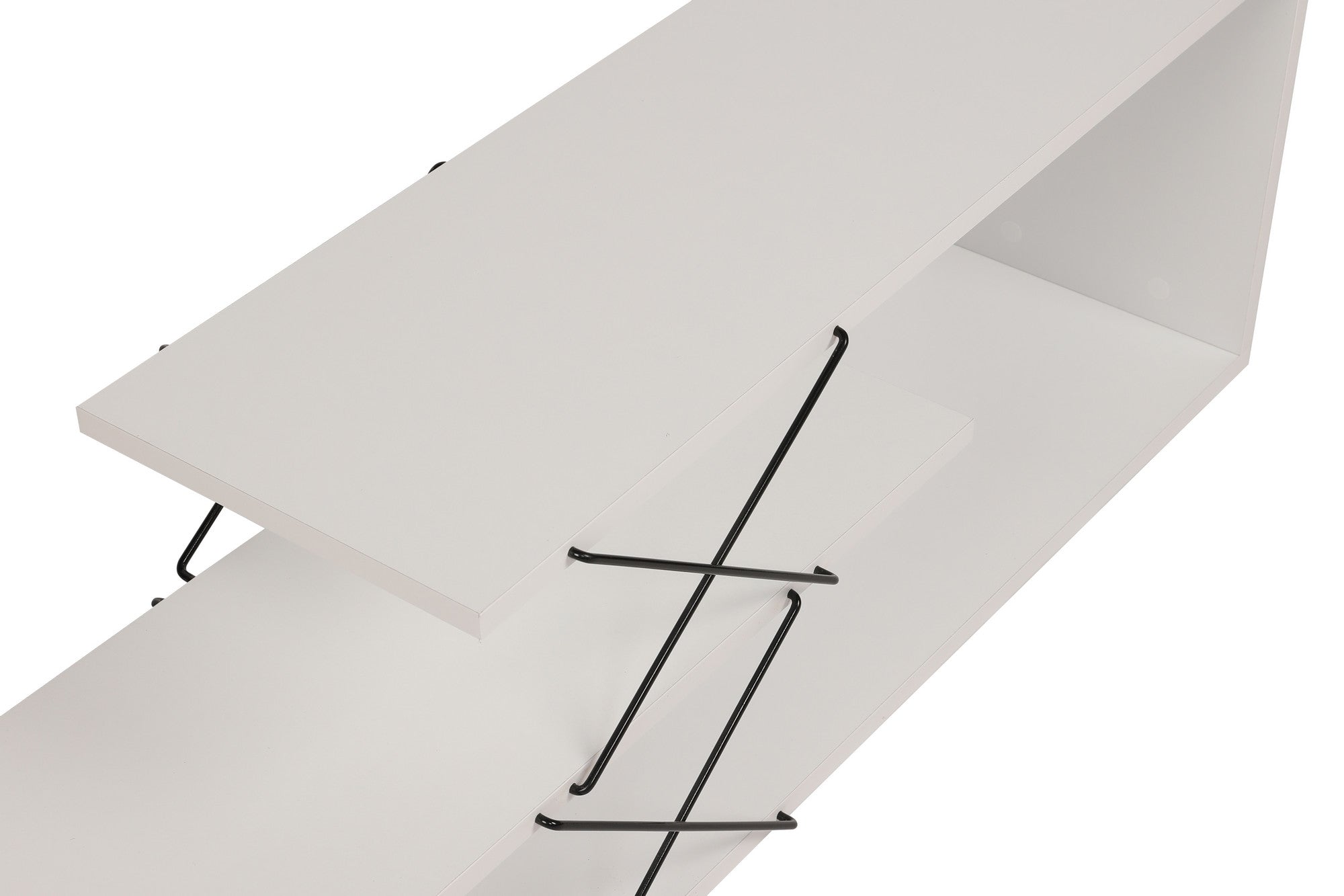 Suporte de TV elegante, branco, 120 cm de largura, 40 cm de altura, 30 cm de profundidade | Painel de partículas 100% revestido de melamina, 18 mm de espessura | Várias prateleiras para salas de estar modernas