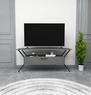 Suporte de TV industrial, antracite e preto, 124 x 54 x 35 cm | Painel de partículas 100% revestido de melamina, 18 mm de espessura | Design elegante com inúmeras prateleiras