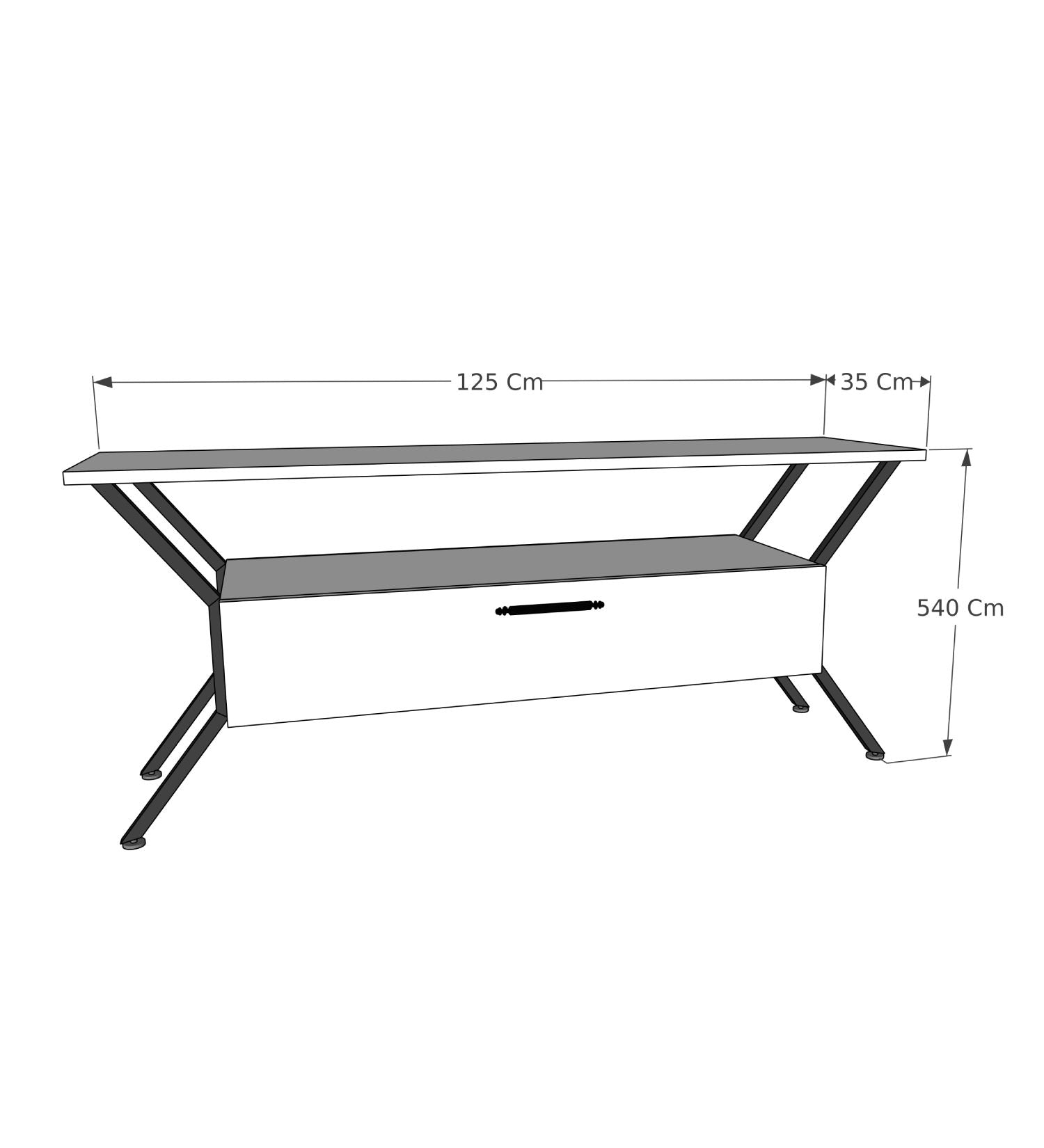 Suporte de TV industrial, antracite e preto, 124 x 54 x 35 cm | Painel de partículas 100% revestido de melamina, 18 mm de espessura | Design elegante com inúmeras prateleiras