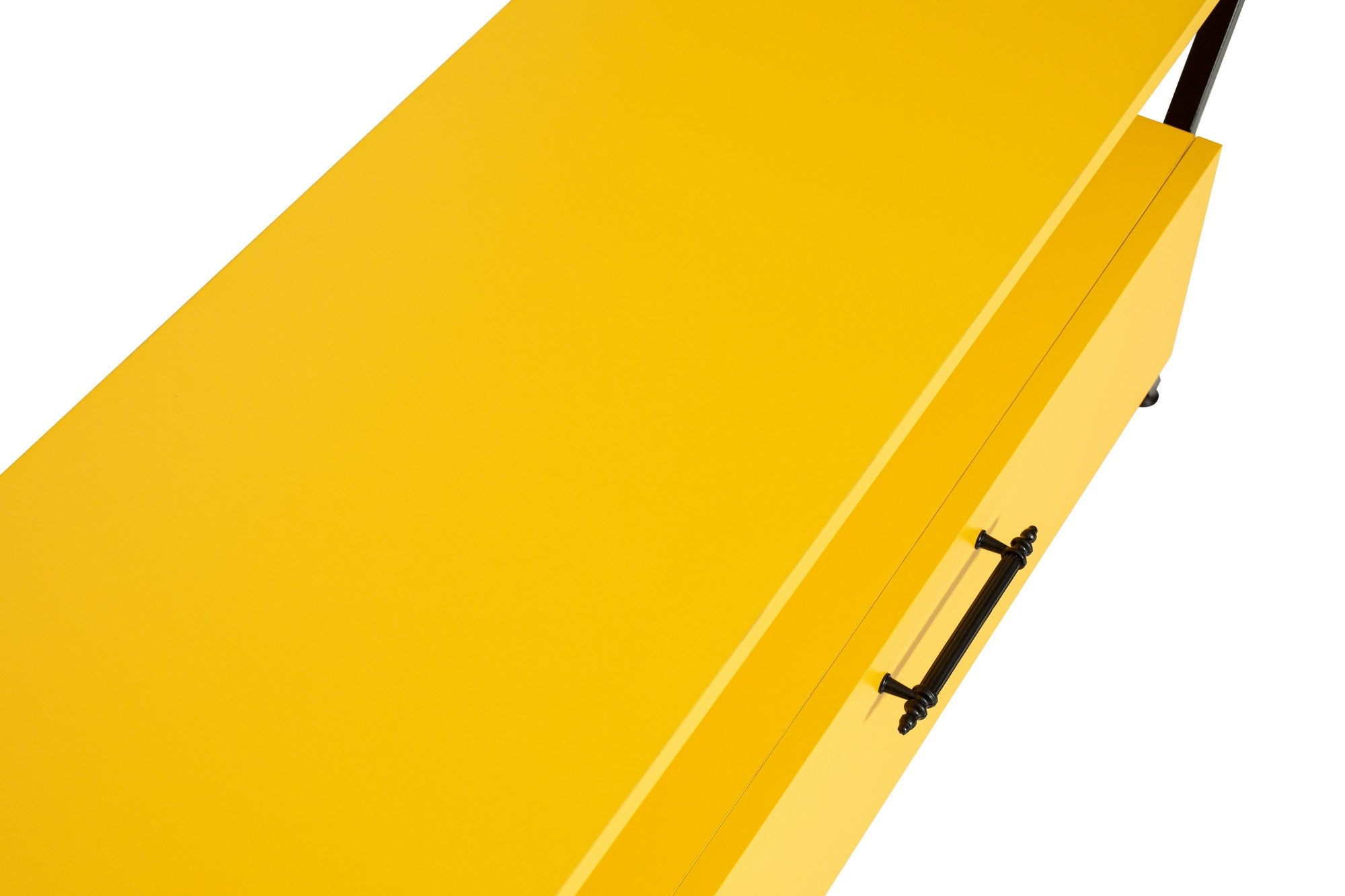 Suporte de TV elegante, amarelo e preto, 125 cm x 54 cm x 35 cm | Painel de partículas 100% revestido de melamina, 18 mm de espessura | Prateleiras amplas para salas de estar modernas