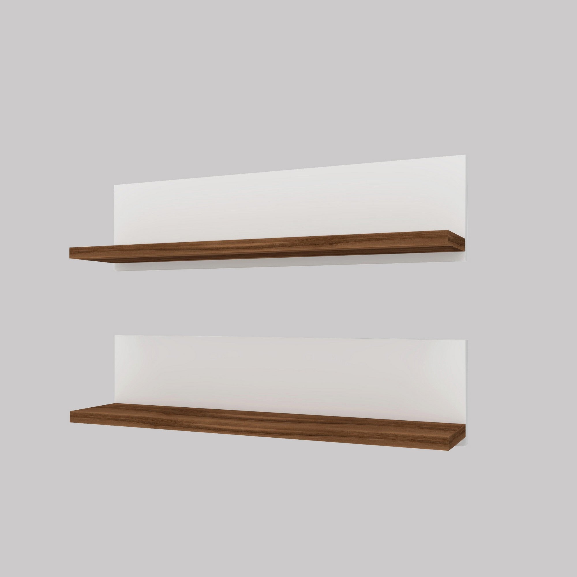 Prateleira de parede elegante (2 peças), branca, 60 x 15 x 13 cm | Painel de partículas 100% revestido de melamina | Design compacto para casa e escritório modernos