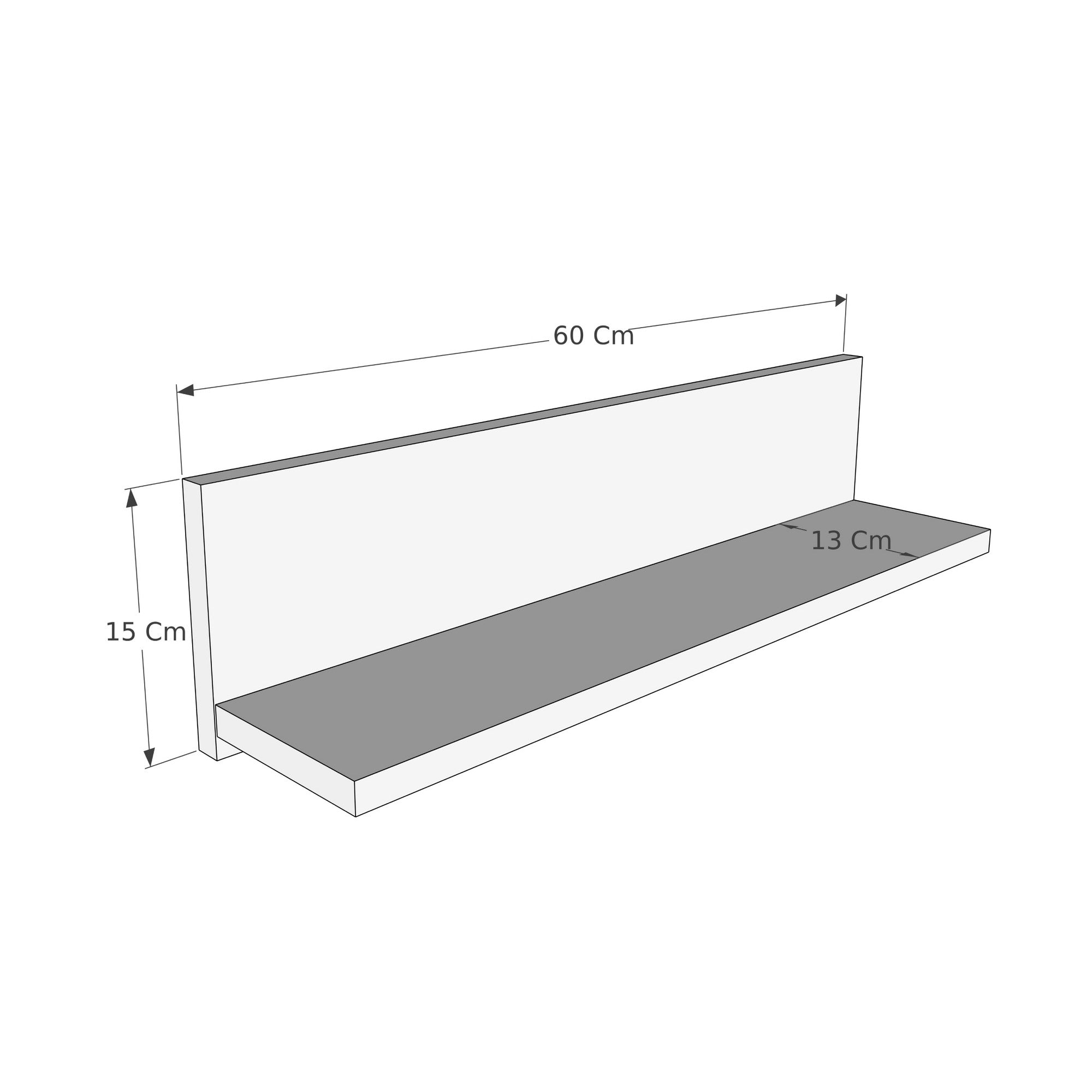 Prateleira de parede elegante (2 peças), branca, 60 x 15 x 13 cm | Painel de partículas 100% revestido de melamina | Design compacto para casa e escritório modernos