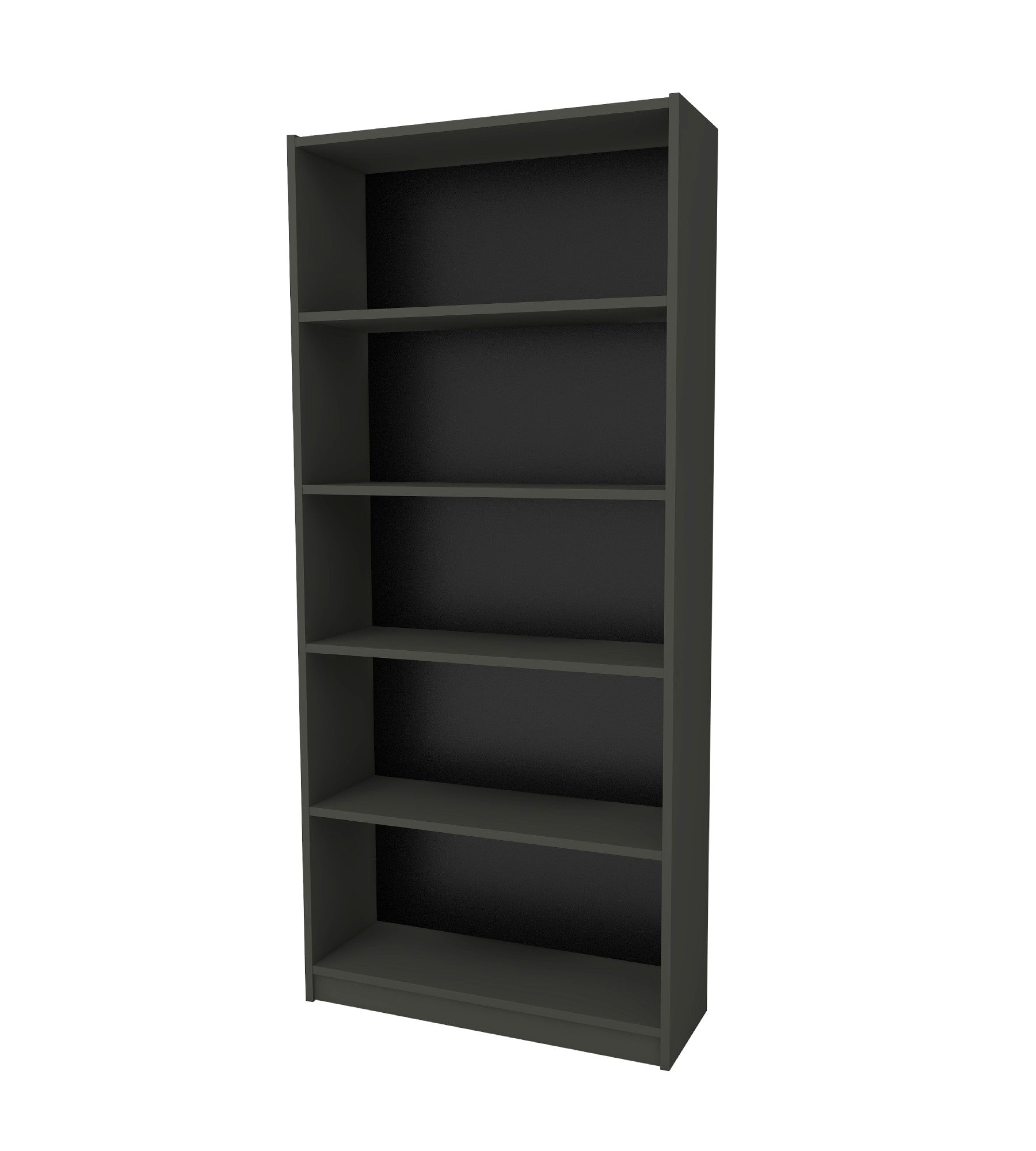 Estante elegante em cinza escuro, 80 x 180 x 28 cm | Painel de partículas 100% revestido em melamina, 18 mm de espessura | Montável na parede, perfeita para espaços modernos