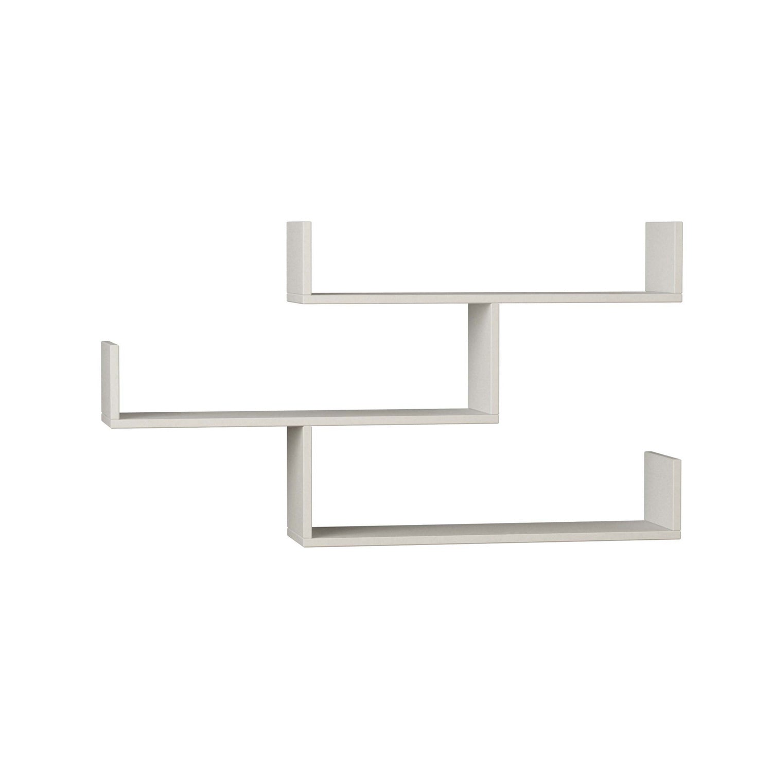 Prateleira de parede elegante, branca, 119 x 66,5 x 23 cm | Painel de partículas 100% revestido de melamina, 18 mm de espessura | Várias prateleiras, montável na parede, design moderno