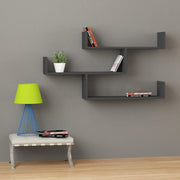Prateleira de parede – 120 x 67 x 22 cm – antracite – painel de partículas revestido de melamina