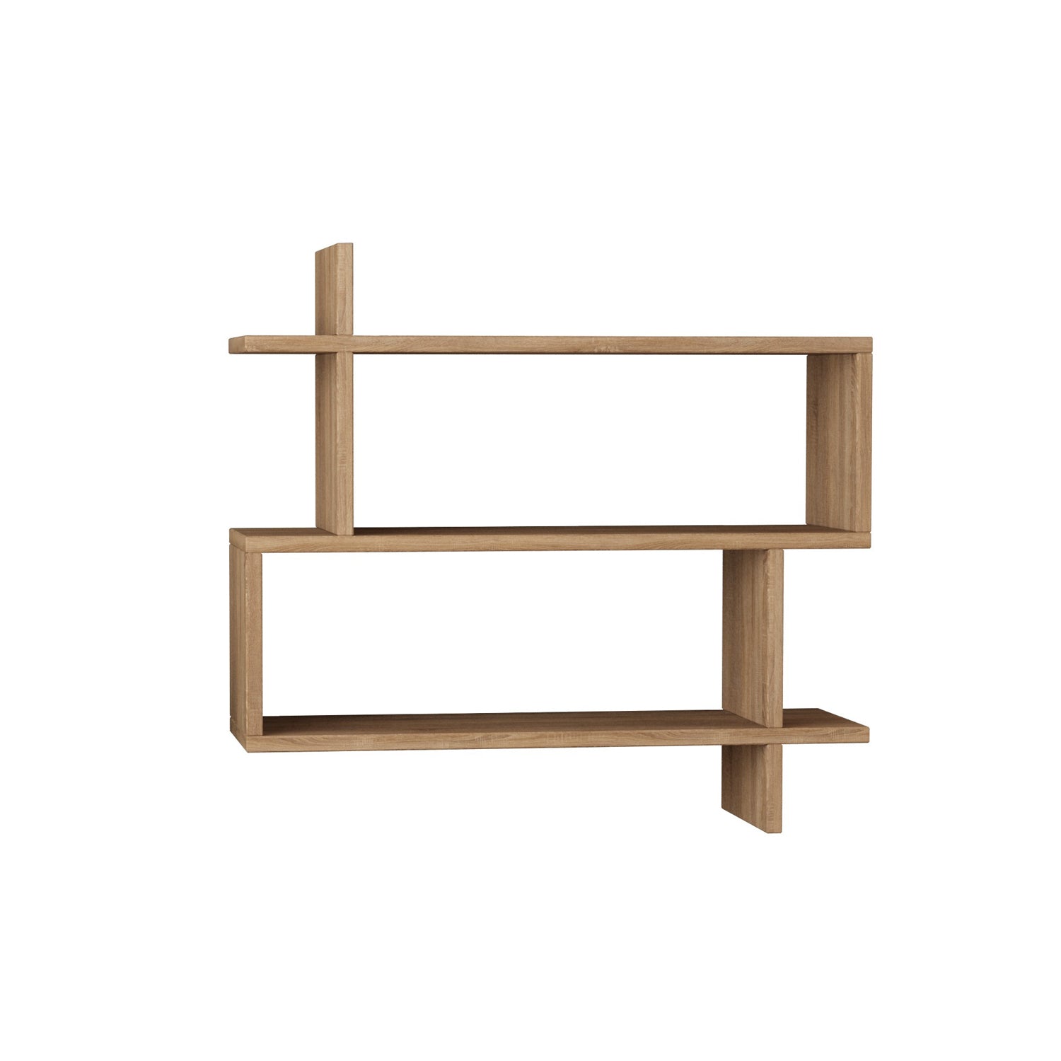 Prateleira de parede elegante, cor carvalho, 70 x 65,5 x 22 cm | Painel de partículas 100% revestido de melamina, 18 mm de espessura | Solução de armazenamento versátil para espaços modernos