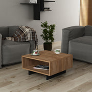 Mesa de Centro Moderna, Carvalho e Antracite, 60 x 32 x 60 cm | Painel de Partículas 100% Revestido com Melamina, 18 mm de Espessura | Montagem Automática, Design Escandinavo Elegante