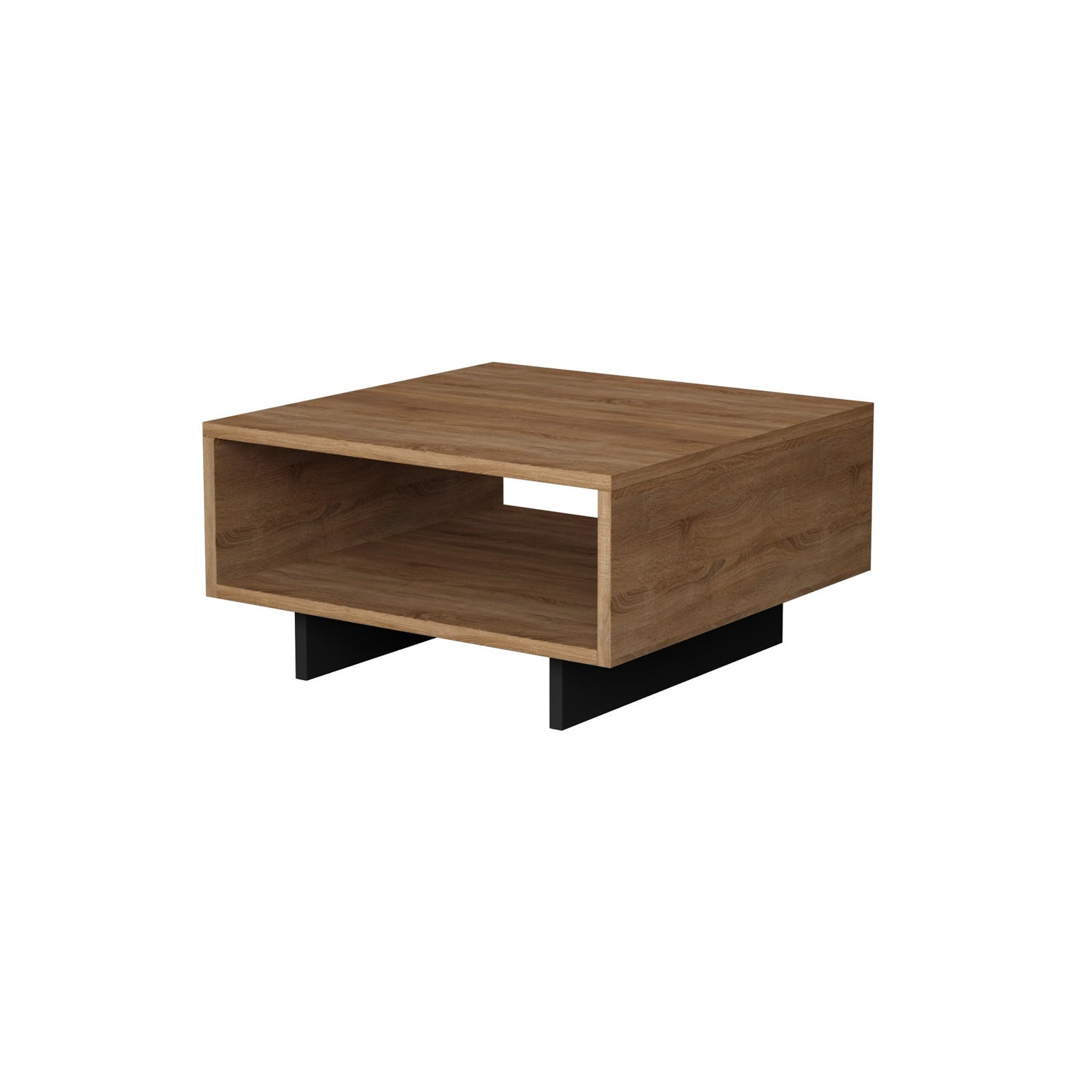 Mesa de Centro Moderna, Carvalho e Antracite, 60 x 32 x 60 cm | Painel de Partículas 100% Revestido com Melamina, 18 mm de Espessura | Montagem Automática, Design Escandinavo Elegante