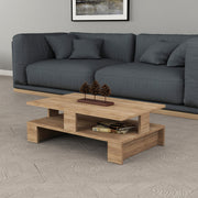 Mesa de Centro Moderna em Carvalho, 80 x 50 x 27,5 cm | Painel de Partículas 100% Revestido em Melamina, 18 mm de Espessura | Design Escandinavo para Espaços de Vida Elegantes