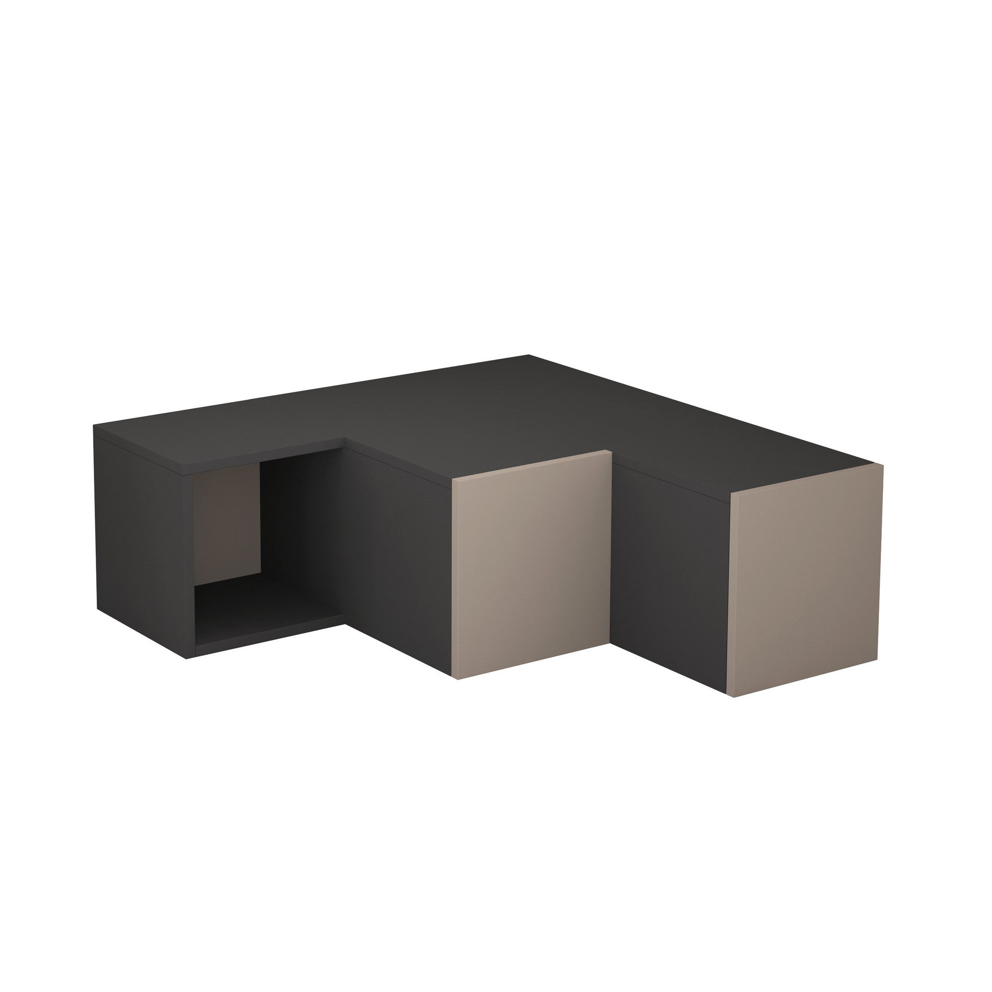 Suporte de TV moderno com opção de montagem na parede, antracite e marrom claro, 90 x 32 x 92 cm | 100% revestido em melamina, 18 mm de espessura, várias prateleiras para armazenamento elegante