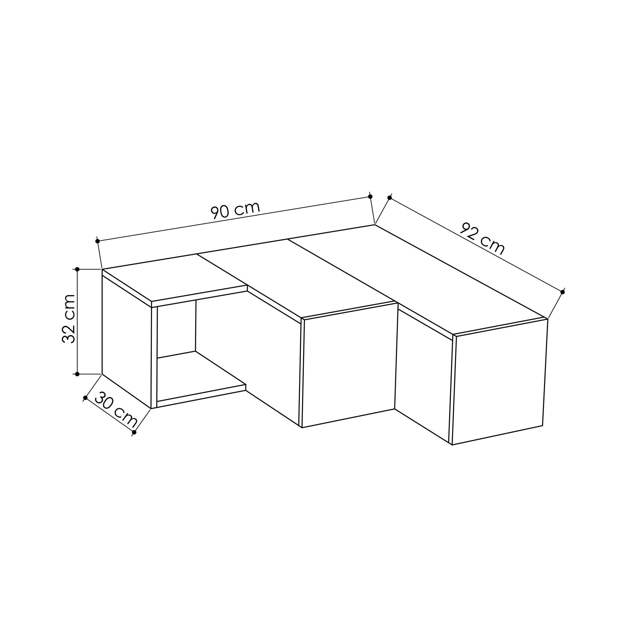 Suporte de TV moderno com opção de montagem na parede, antracite e marrom claro, 90 x 32 x 92 cm | 100% revestido em melamina, 18 mm de espessura, várias prateleiras para armazenamento elegante