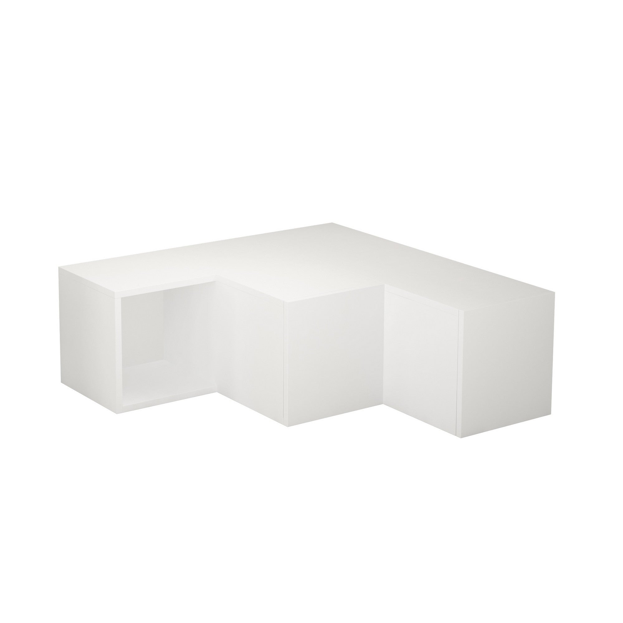 Suporte de TV moderno branco, 90 cm | Painel de partículas 100% revestido em melamina, 18 mm de espessura | Montável na parede com várias prateleiras | Design escandinavo