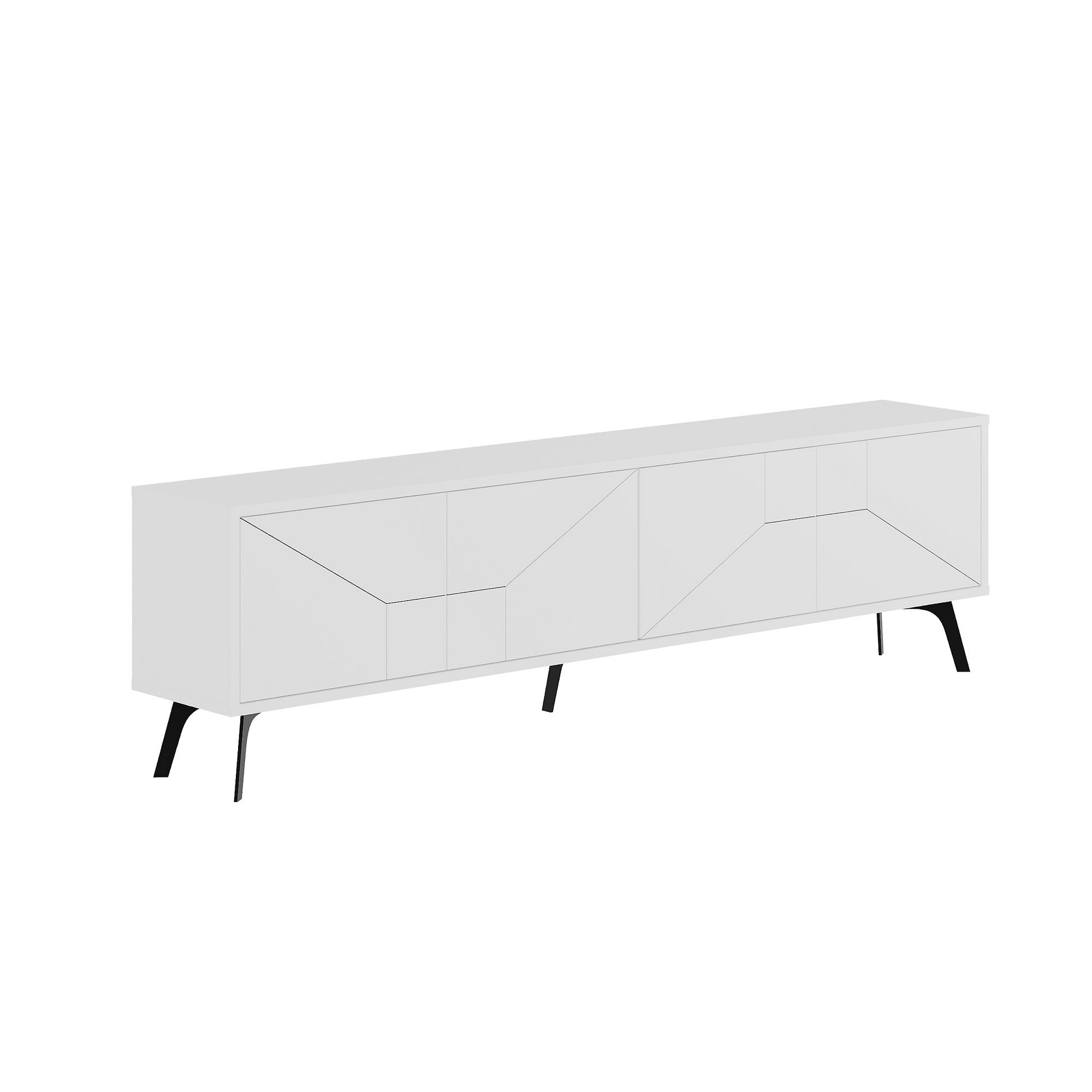 Móvel de TV – 180 cm – Branco – Aglomerado revestido em melamina