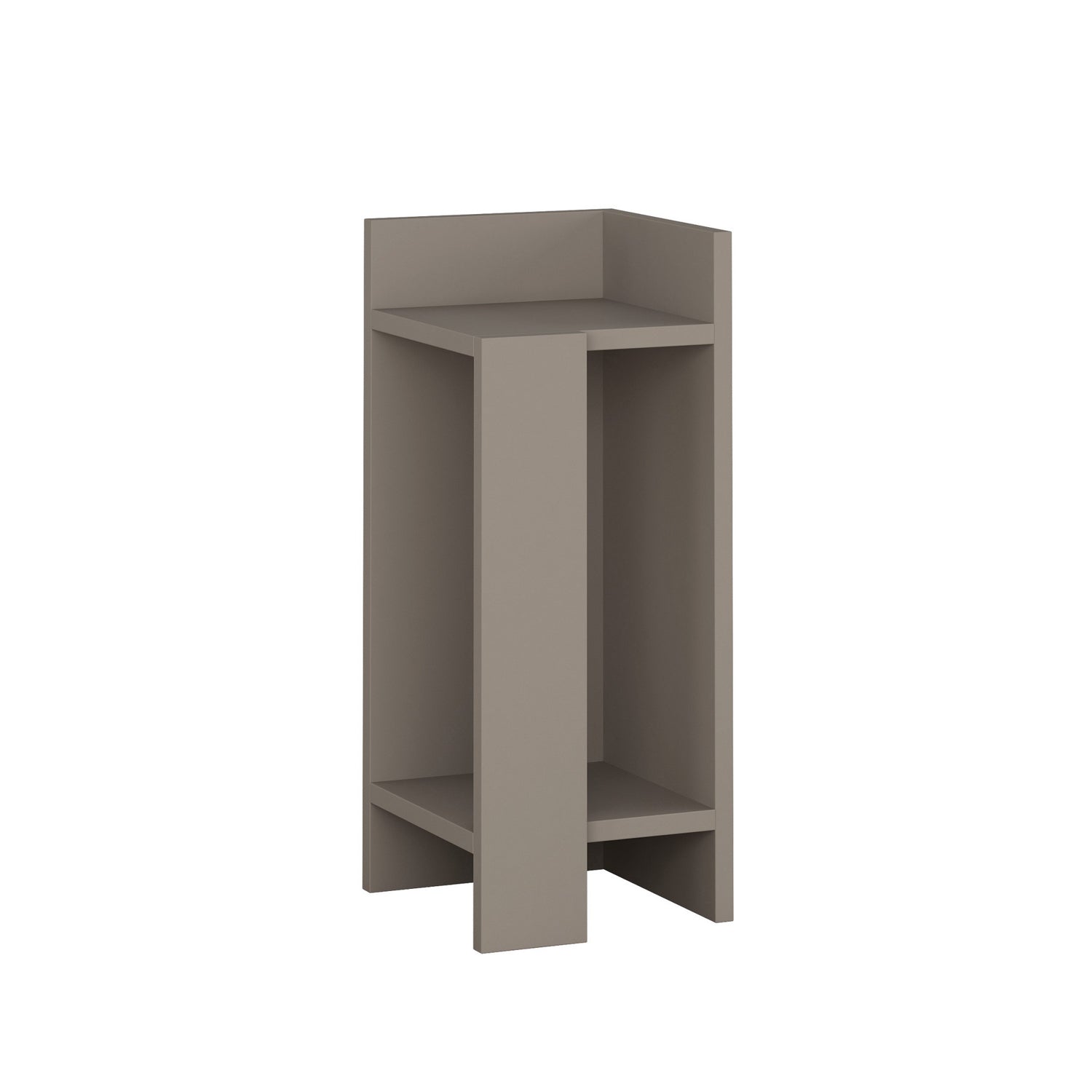 Criado-mudo moderno em tom mocha claro, 25 x 60 x 27 cm | Painel de partículas 100% revestido em melamina, 18 mm de espessura | Elegante e funcional para decoração de quartos e hotéis