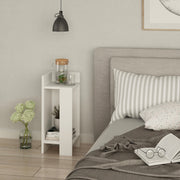 Mesa de cabeceira branca moderna, 25 x 60 x 27 cm | Painel de partículas 100% revestido em melamina, 18 mm de espessura | Design escandinavo, perfeito para uso em quartos e hotéis