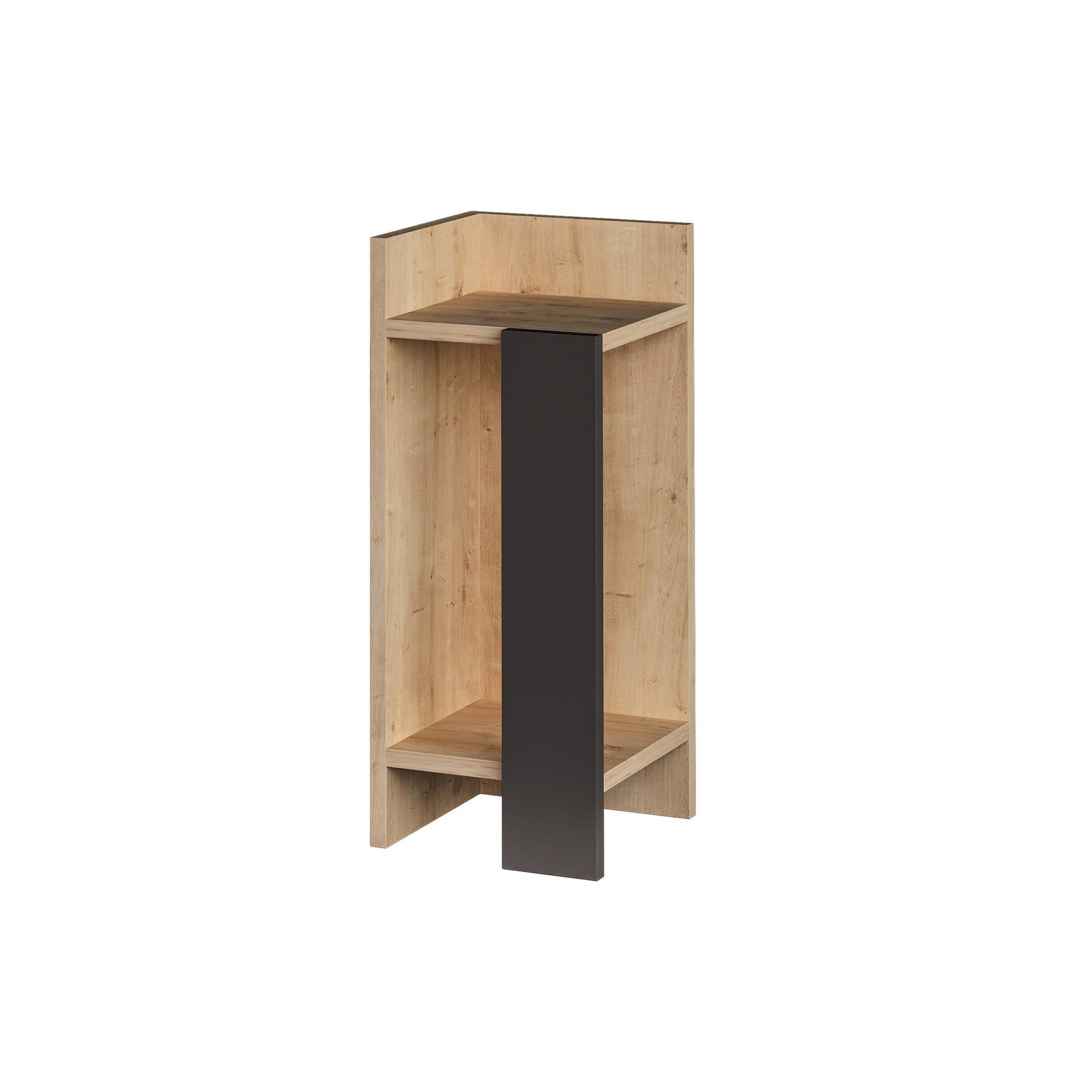 Mesa de Cabeceira Moderna, Carvalho e Antracite, 25 x 60 x 27 cm | Painel de Partículas 100% Revestido em Melamina, 18 mm de Espessura | Elegante e Funcional para Armazenamento no Quarto