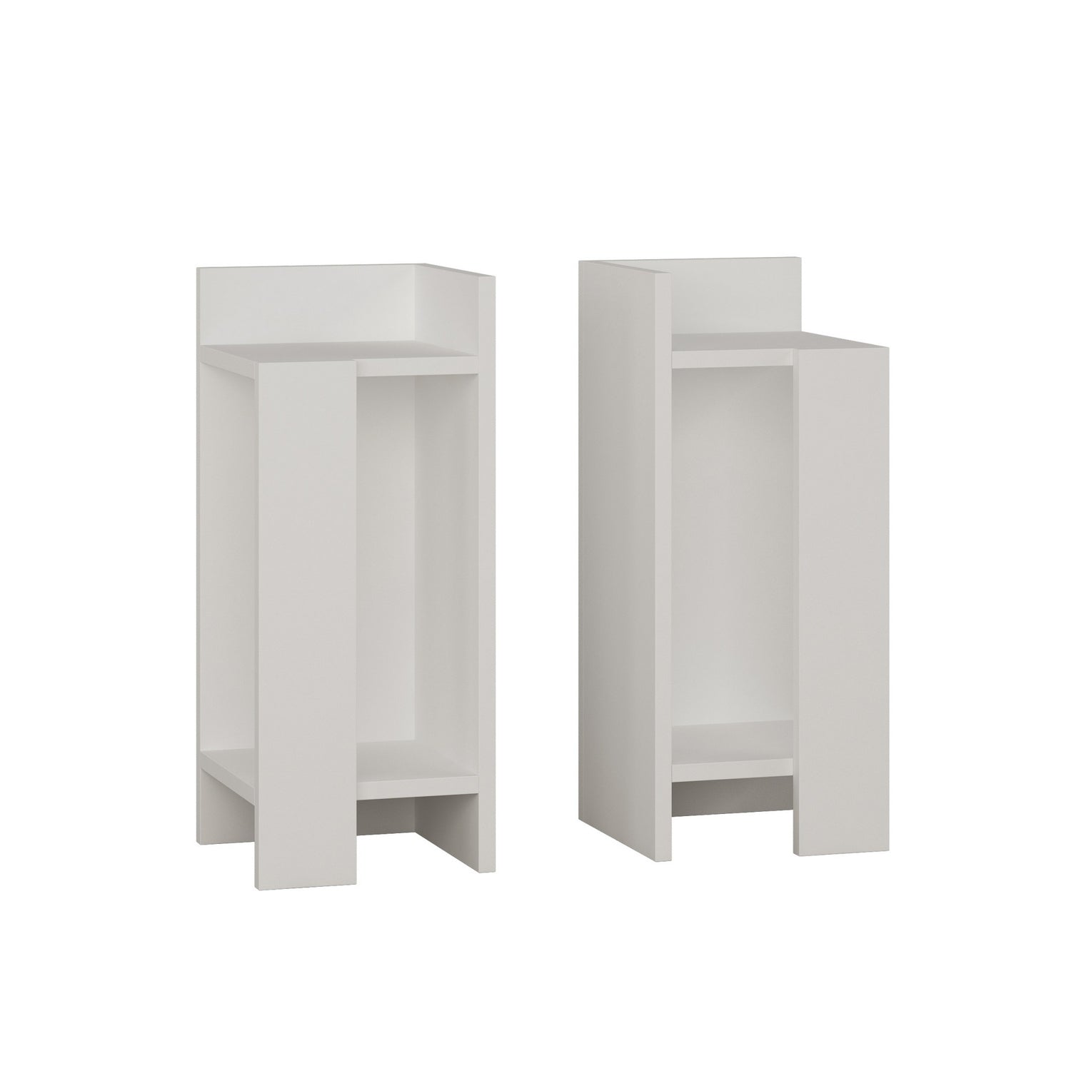 Mesa de Cabeceira Branca Moderna (2 Peças), 25 x 60 x 27 cm | Painel de Partículas 100% Revestido em Melamina, 18 mm de Espessura | Design Escandinavo, Elegante e Funcional
