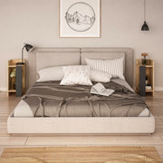 Mesa de Cabeceira Moderna (2 Peças), Carvalho e Antracite, 25 x 60 x 27 cm | Painel de Partículas 100% Revestido em Melamina, 18 mm de Espessura | Elegante e Funcional para Qualquer Quarto