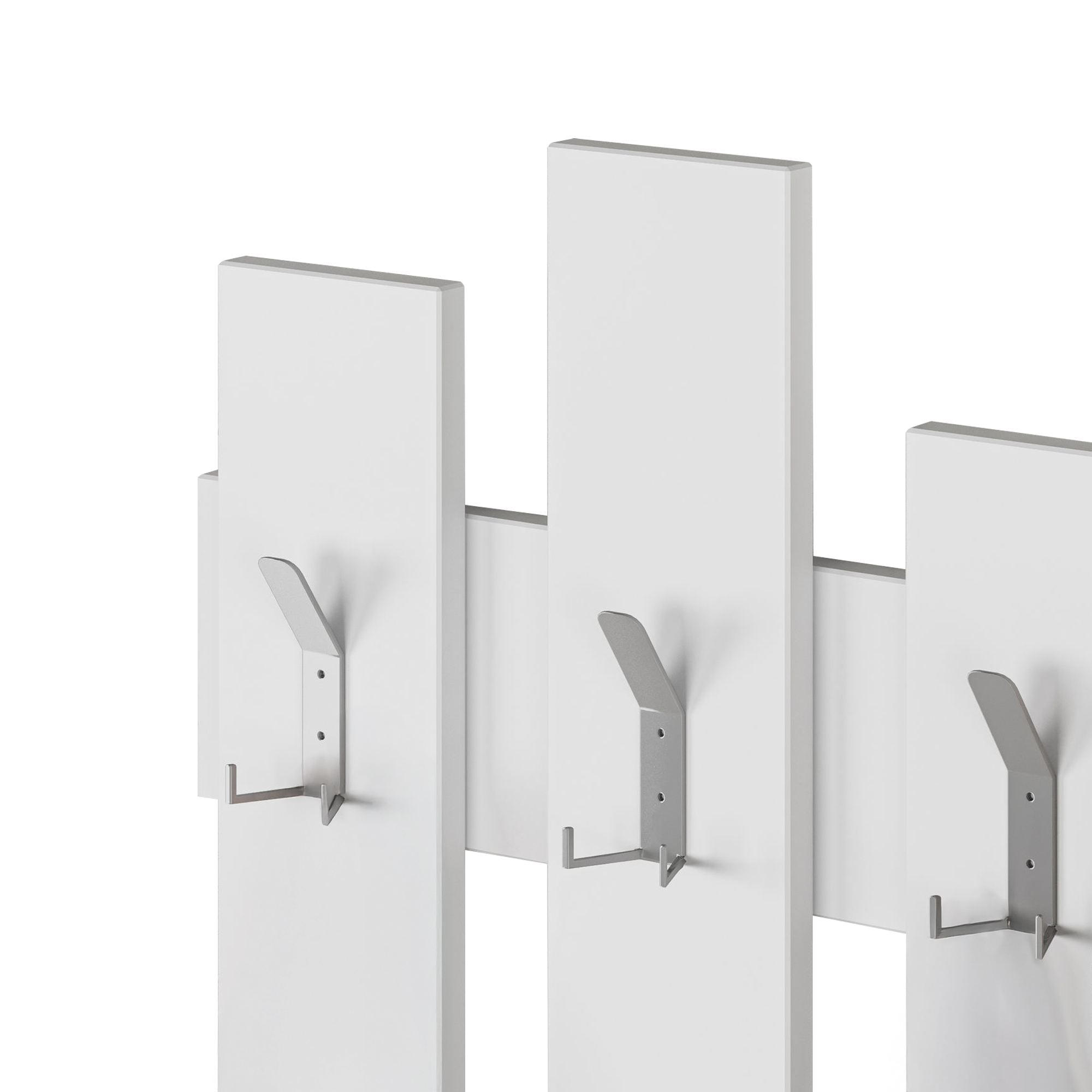 Cabideiro de parede elegante com ganchos, branco, 64 x 79 x 4 cm | Painel de partículas 100% revestido com melamina, 18 mm de espessura | Elegante e funcional para espaços tradicionais
